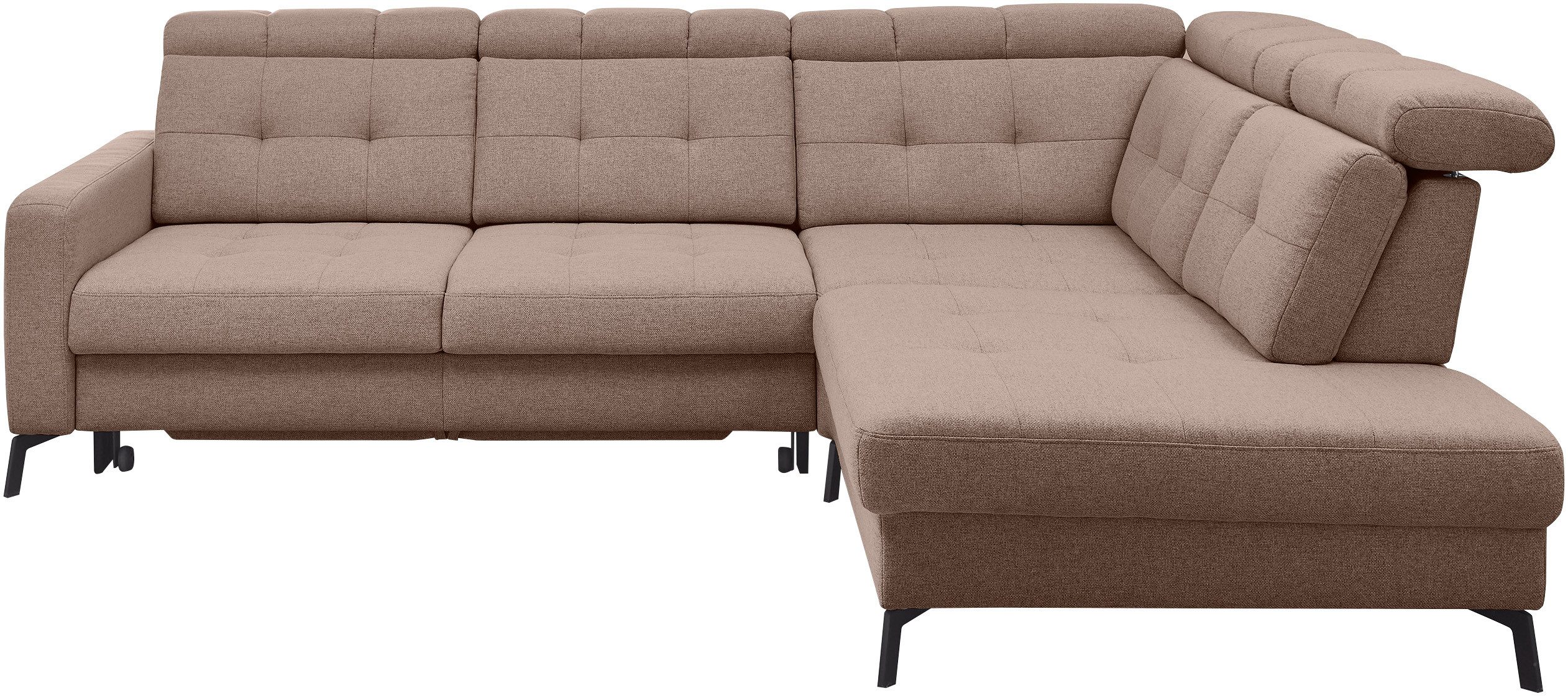 Musterring Ecksofa MR 4615, mit Kopf- und Rückenverstellung, Metallfuß schwarz, Maße 272 x 214 cm