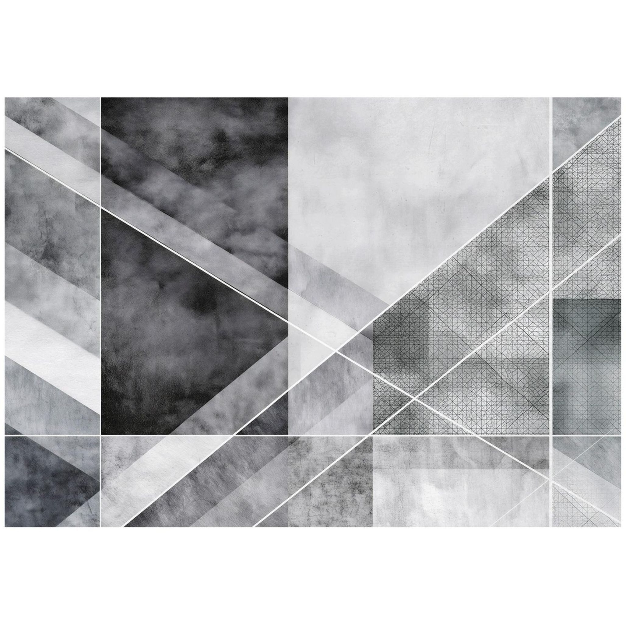 Wallarena Fototapete Abstrakte geometrische Betonoptik in Grau aus Vlies für Wohnzimmer, glatt, grafisch, (2 St), für Schlafzimmer 254x184cm