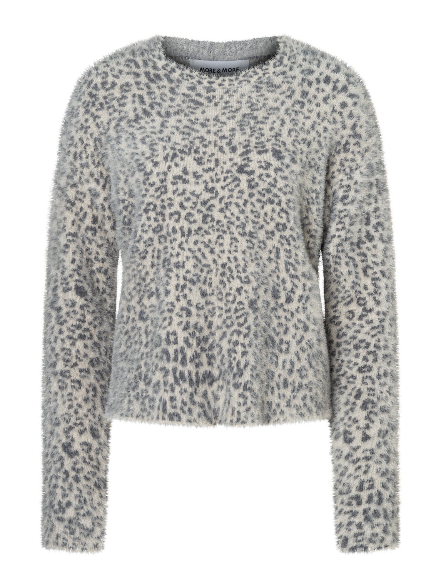 MORE&MORE Rundhalspullover superflauschiger Leo-Pullover günstig online kaufen