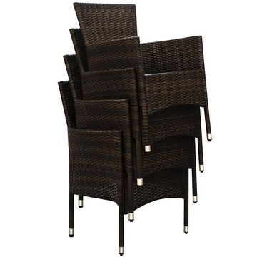 Casaria Sitzgruppe Monaco, (1-tlg), Stühle stapelbar 7cm Auflagen 190x90cm Gartentisch Balkon Essgruppe