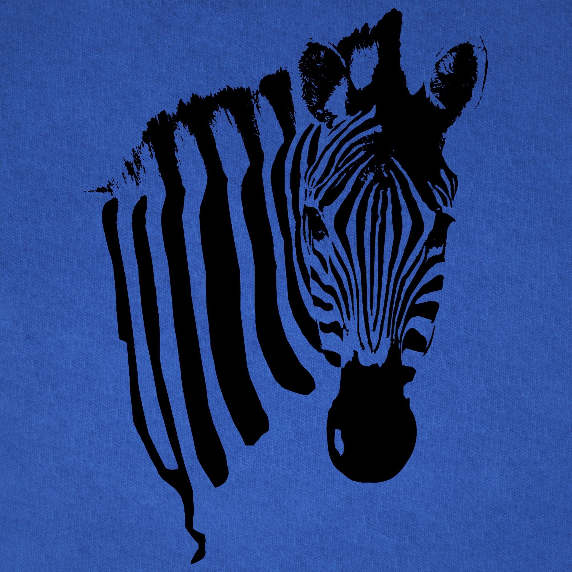 Zebrastreifen Royalblau T-Shirt 2 Safari Karneval - Shirtracer Afrika Tiermotiv Zebra Fasching Zebramuster Zebra-Kostüm &