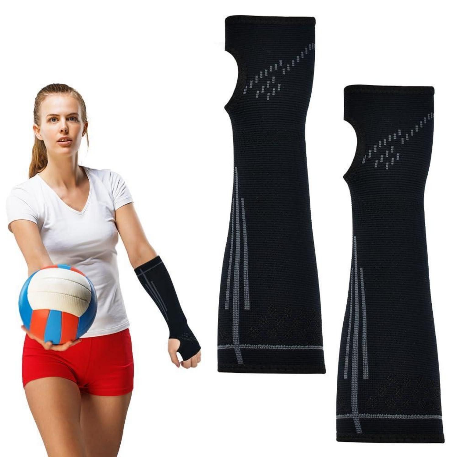 LuxusKollektion Armlinge Volleyball Armschoner Schwarz Silikon
