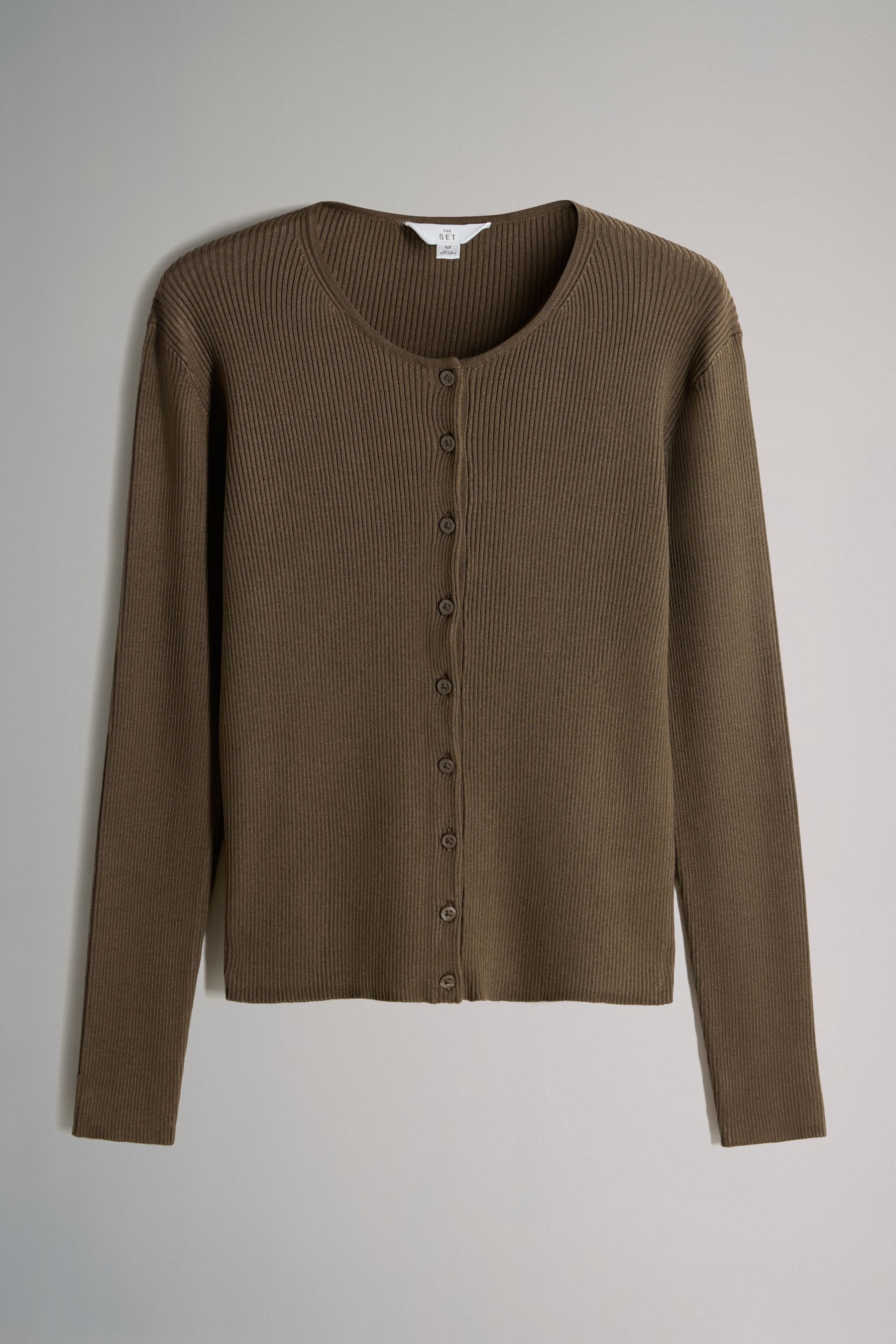 The Set Strickjacke The Set gerippte Strickjacken, 2er-Pack (2-tlg) günstig online kaufen