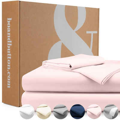 Bettwäsche »Luxus Mako Satin«, bo&button, Bettwäsche Set, 100% Bio Baumwolle (Long Staple 300), ALLE GRÖßEN, seidig weich & zeitlos schön