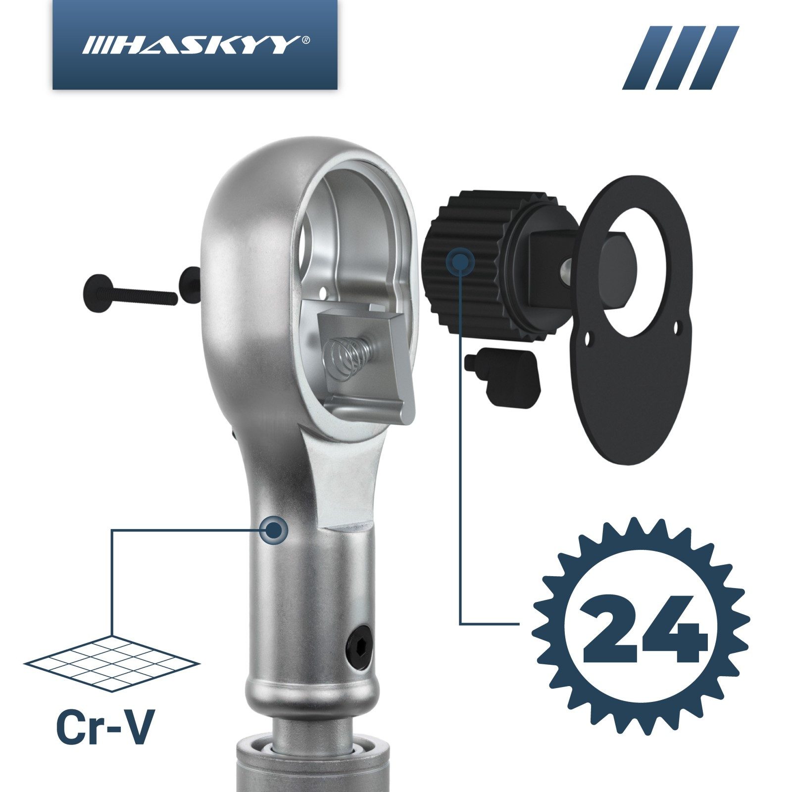 Thumbnail - HASKYY Ratsche XXXL Teleskop-Ratsche 3/4" ausziehbar 780mm-1150mm Langhebelratsche