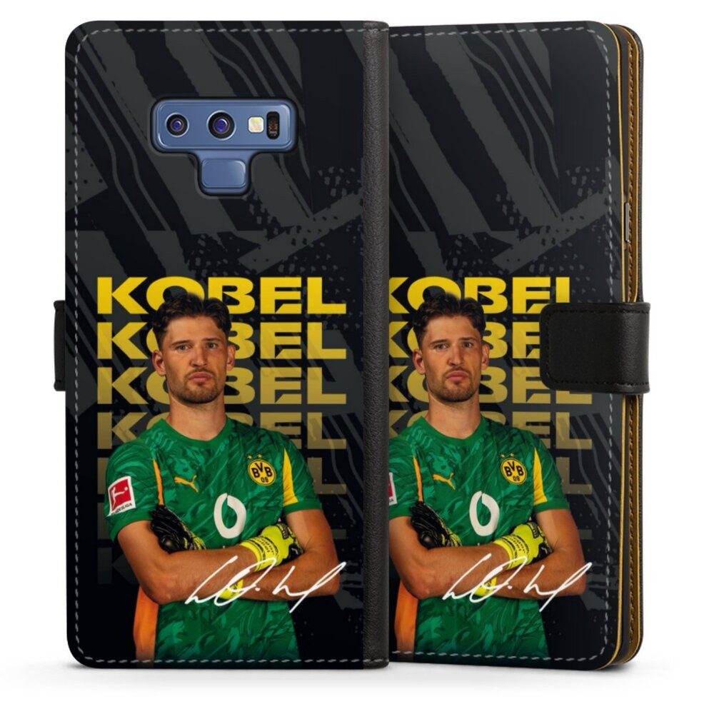 DeinDesign Handyhülle Borussia Dortmund Gregor Kobel BVB Gregor Kobel 25/26, Samsung Galaxy Note 9 Hülle Flip Case Klapphülle Handytasche Leder