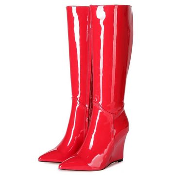 Giaro Giaro Stiefel ELLA Blockabsatz Lack Rot High-Heel-Stiefel