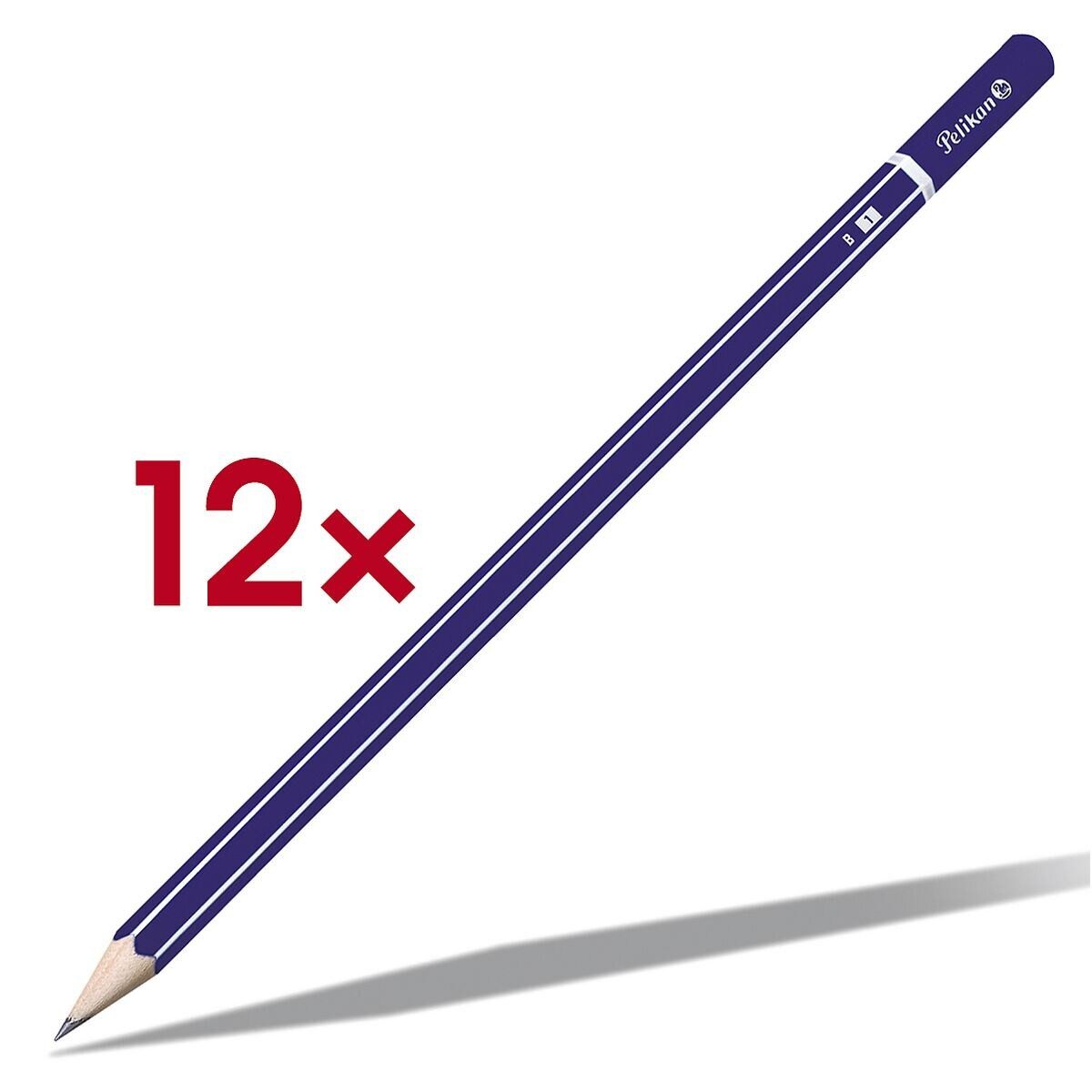 Pelikan Bleistift, (12-tlg), B, ohne Radiergummi, für Links- und Rechtshänder