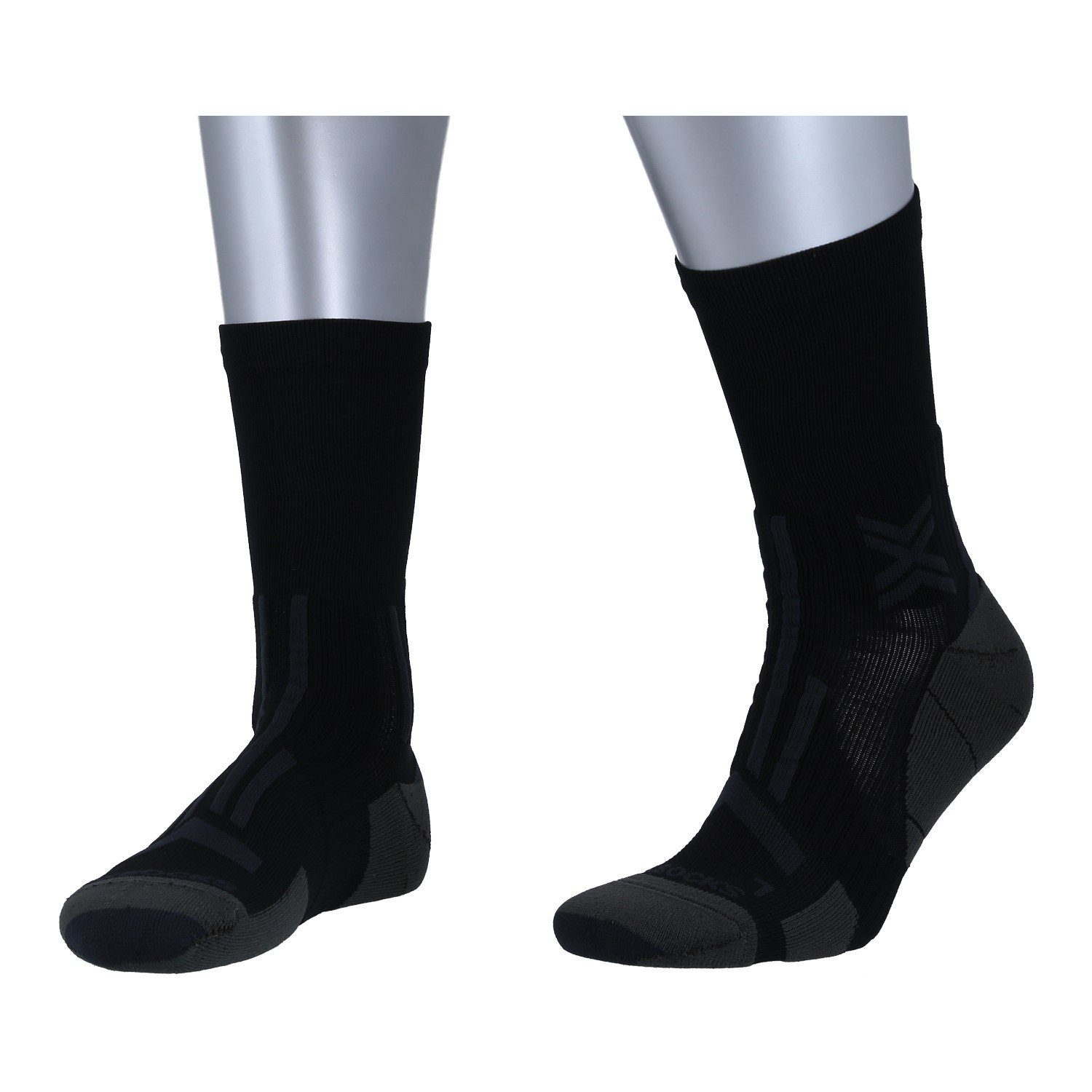 Laufsocken Trailrun Perform Crew (für Traillaufe) schwarz/charcoal Herren