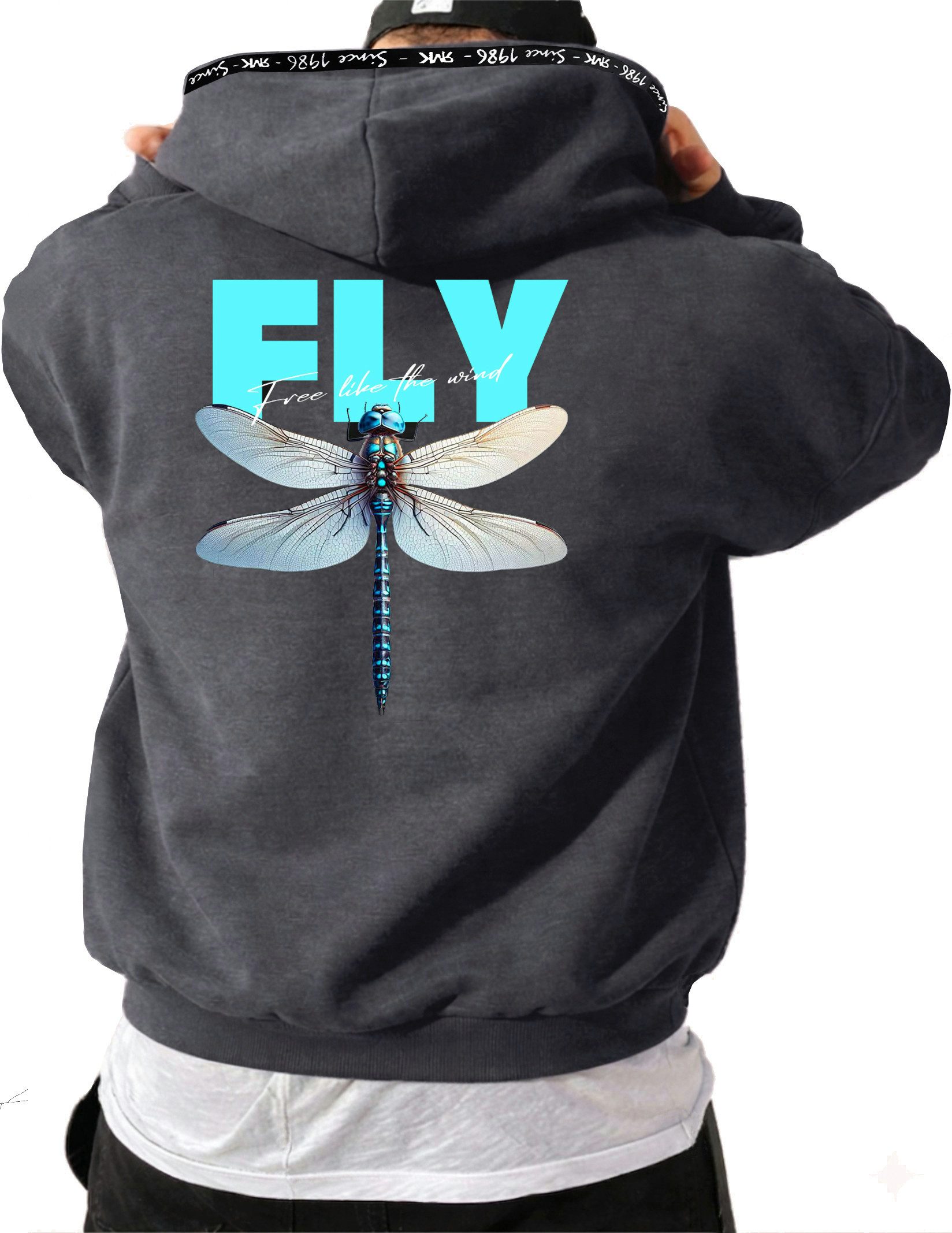 RMK Kapuzenpullover Herren Winter Pullover Fly Libelle