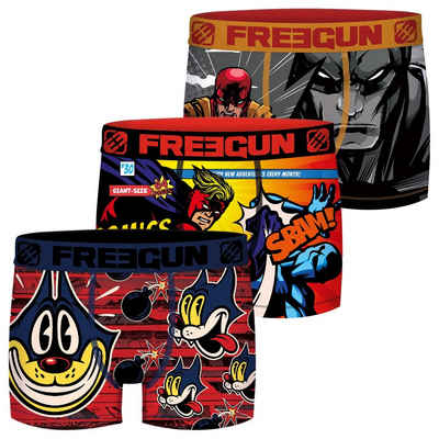 Freegun Боксерські чоловічі труси, боксерки Jungen Comic Print Trunks Regular Fit (3-St) ohne Eingriff mit Stretch