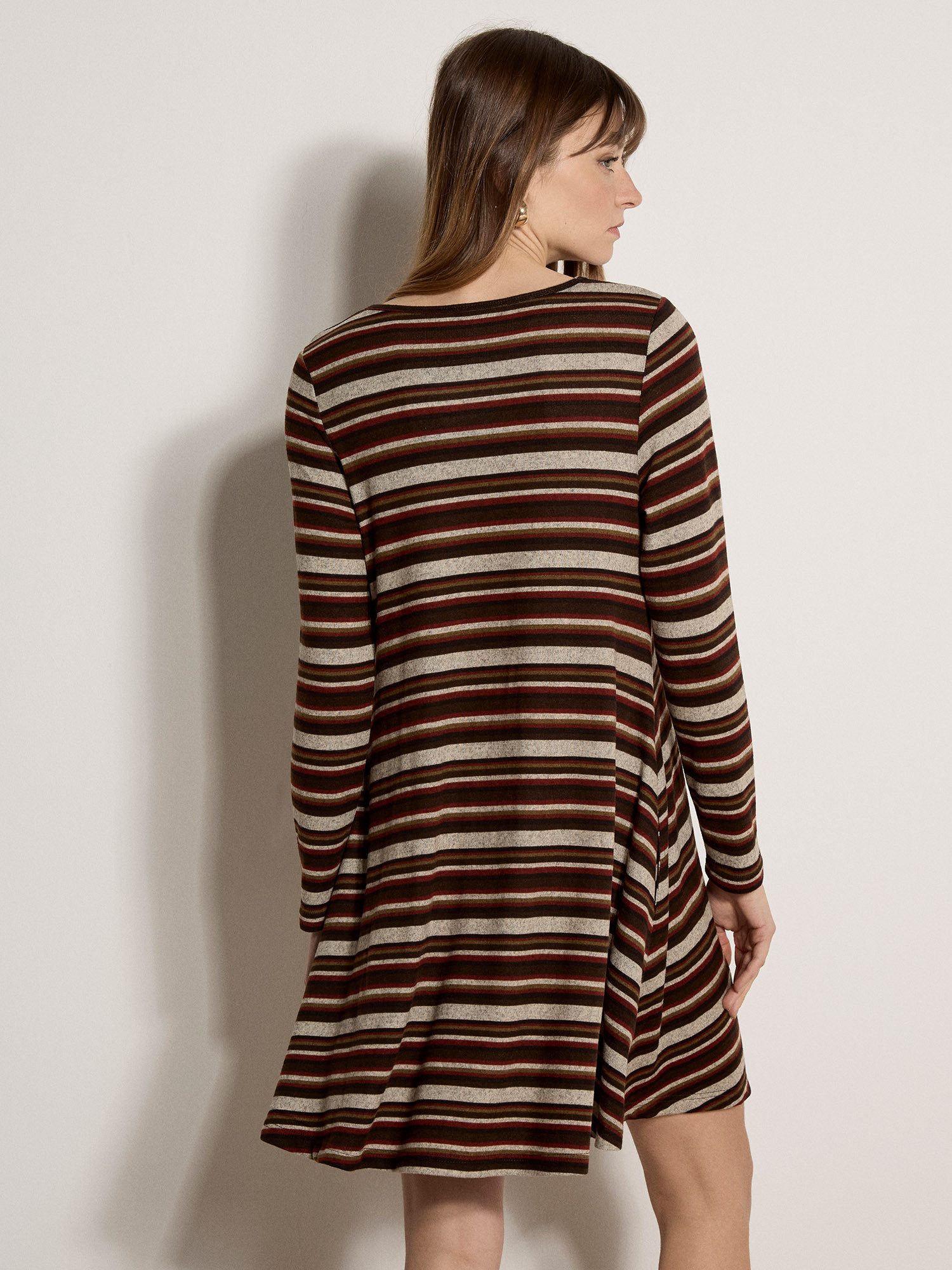 Apricot Minikleid Mini-Kleid mit Streifenmuster Einfarbig – Bild 4 von 4