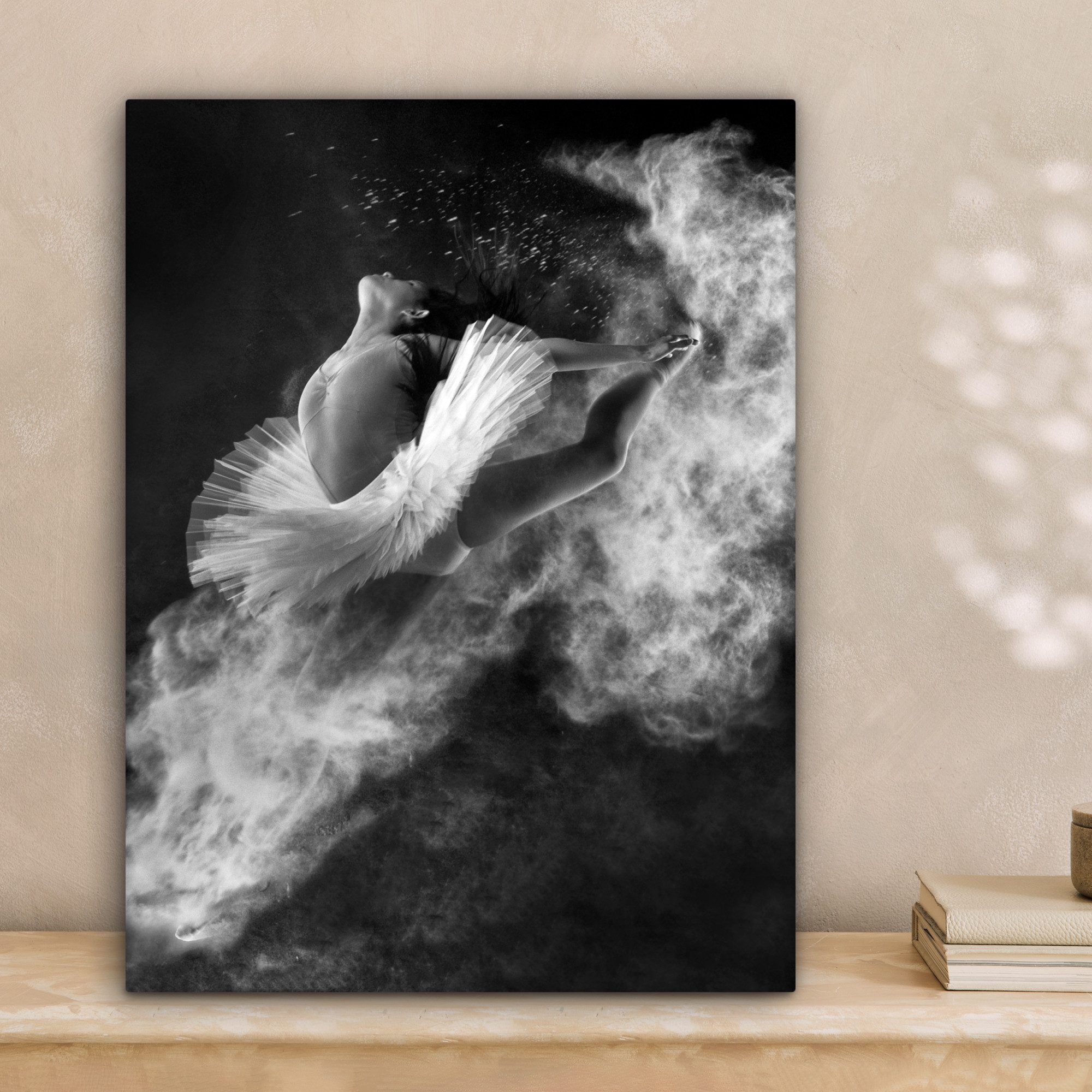 OneMillionCanvasses® Leinwandbild Tanz - Ballerina - Ausdruck - Schwarz und weiß, Fotodruck (1 St), Leinwand Bilder für Wohnzimmer Schlafzimmer 30x40 cm