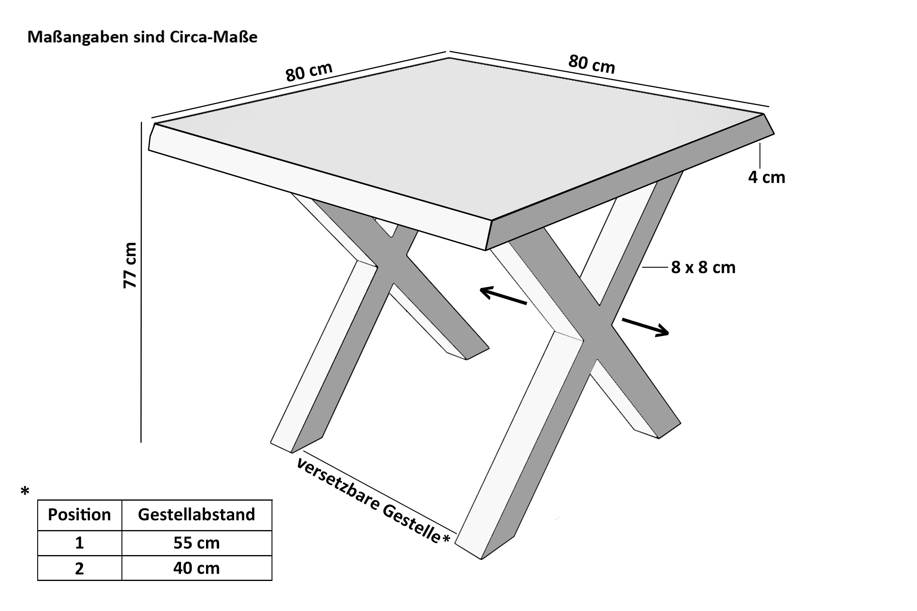 SAM® Esstisch Thorin, Verschiedene Optiken, X-Metallgestell, Baumkante günstig online kaufen