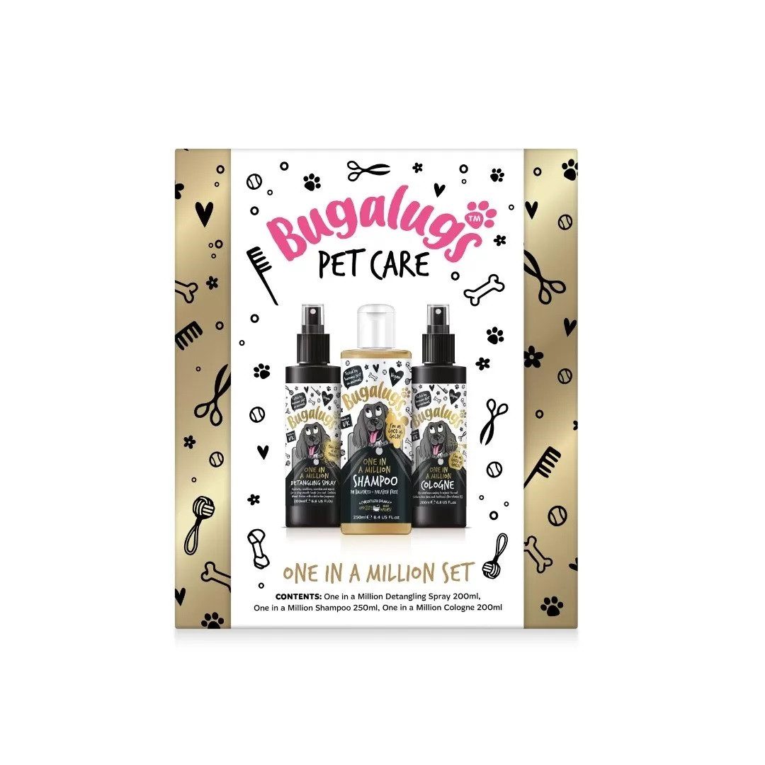 Tiershampoo Bugalugs Hundepflege-Set Shampoo Entwirrer und Parfüm One in a Million