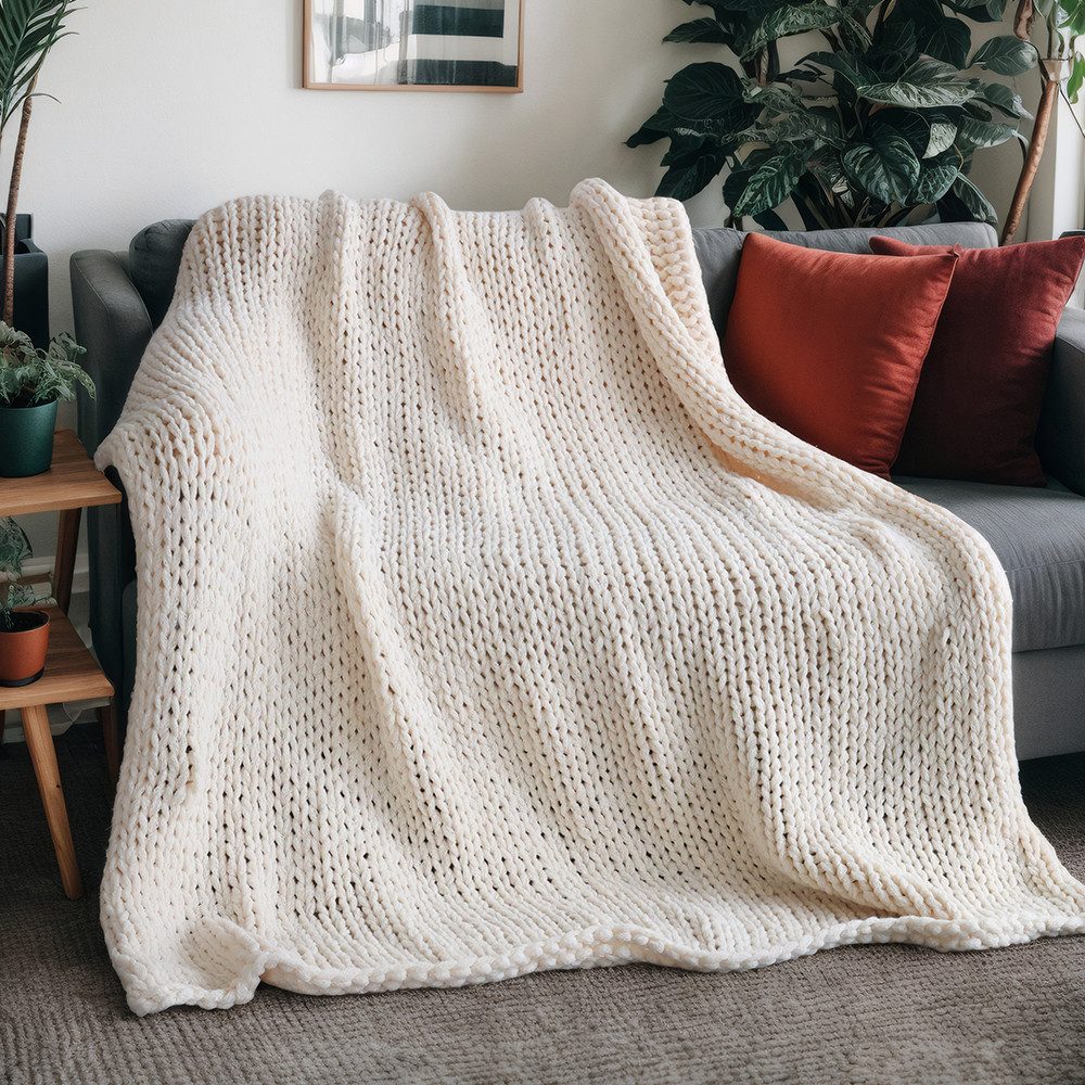 Wohndecke Webdecke LIAN - 140 x 200 cm, HOME DELUXE, Grobstrick-Decke, Stri günstig online kaufen