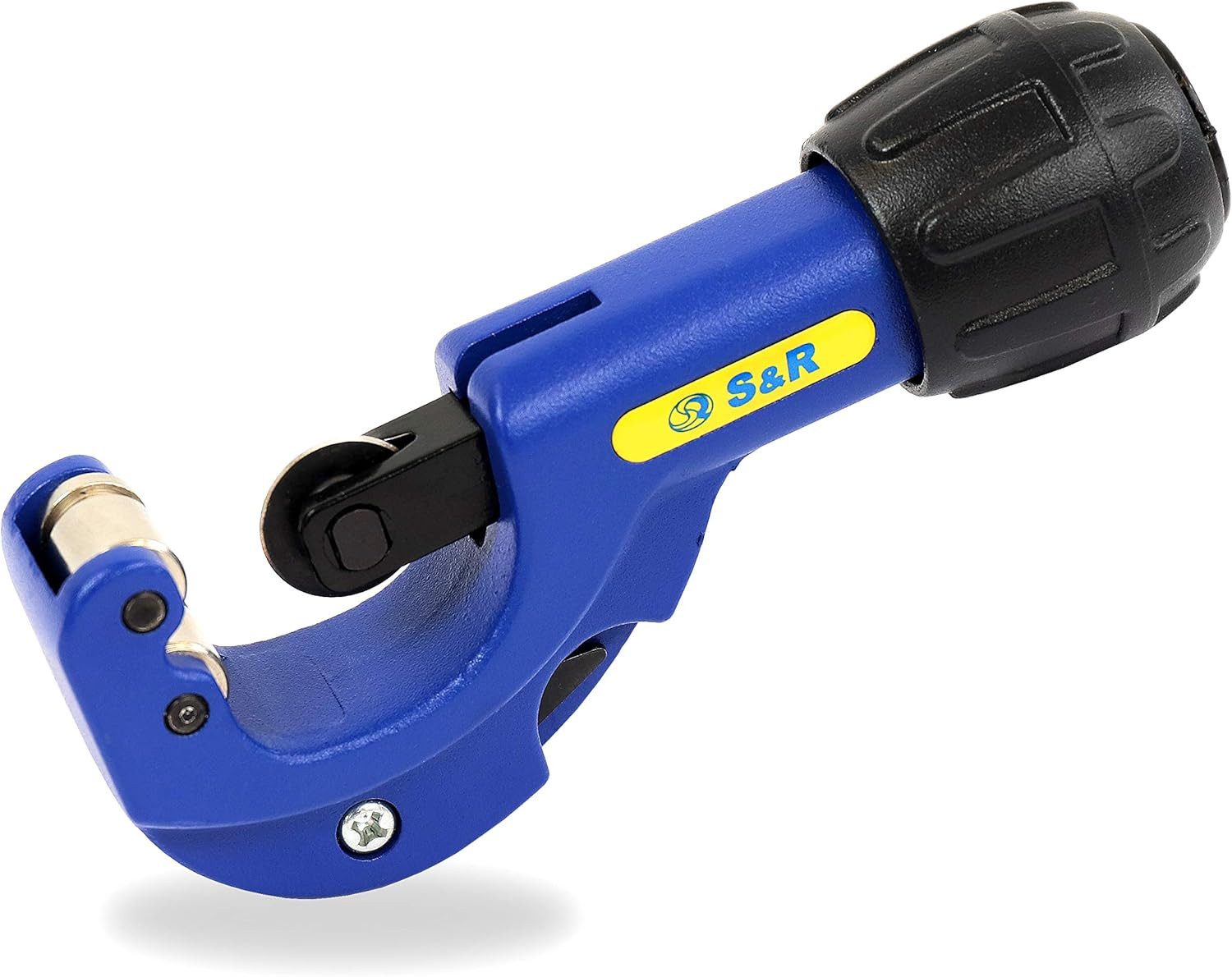 S&R Rohrschneider für Aluminium-, Kupfer- & Kunststoff-Rohre - für Ø 3-32 mm, (1-tlg), aus Vollmetall mit Entgrater und Ersatzklinge