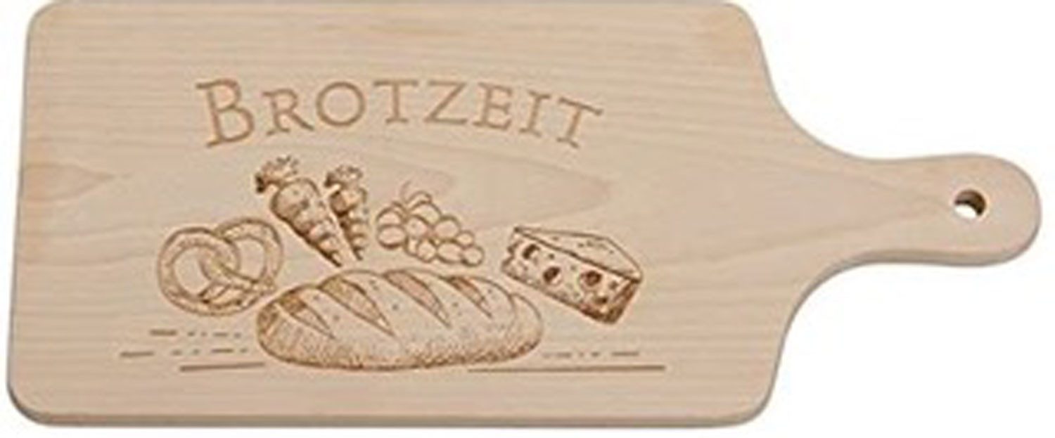 Steinnacher Bärbel Brotschneidebrett Schneidebrett mit Spruch Brotzeit aus Holz, Holz