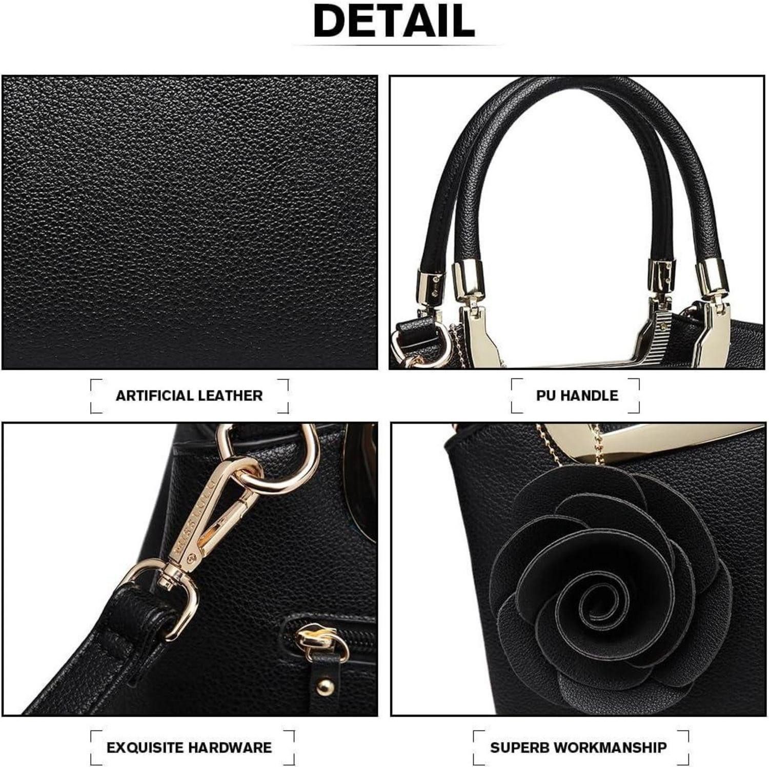 LuxusKollektion Henkeltasche Damen Handtasche Blumen Henkeltasche Schultertasche Elegant Kunstleder