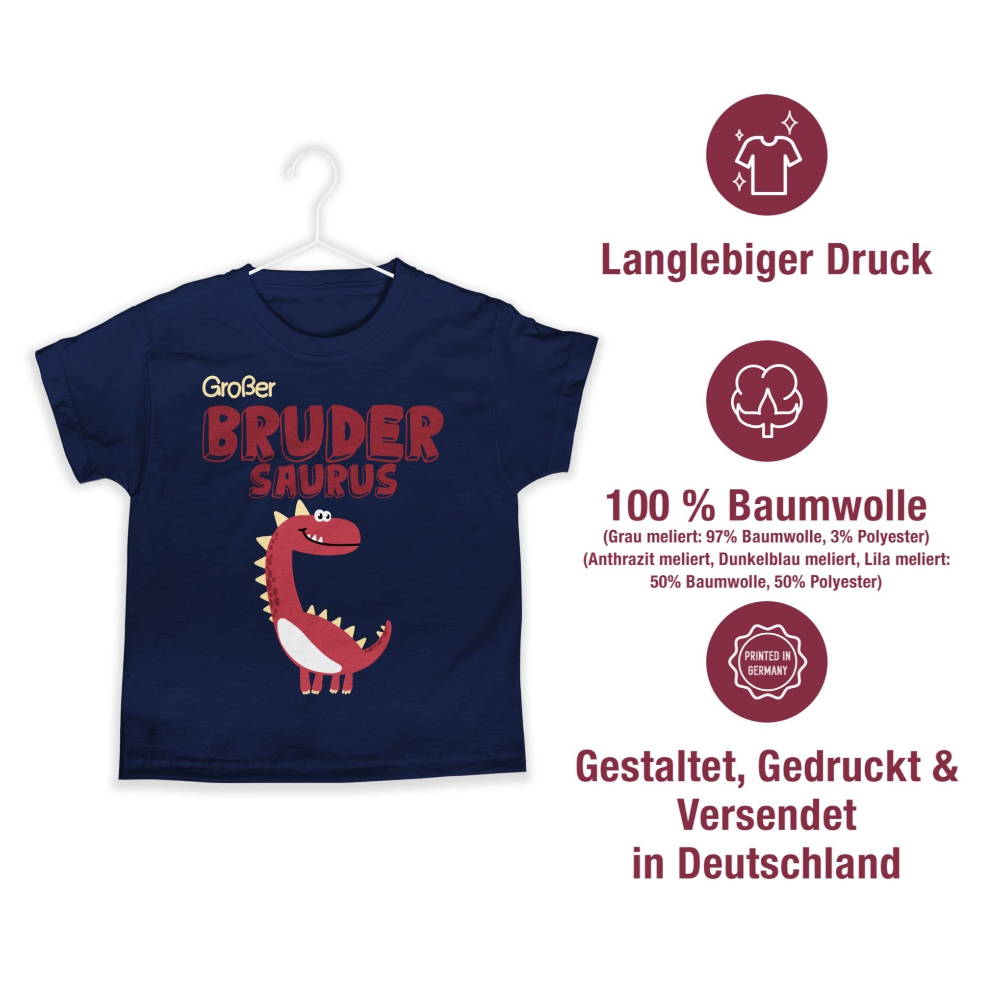 01 Bruder Dunkelblau Großer Großer T-Shirt Brudersaurus Shirtracer
