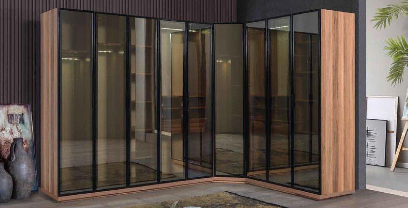 JVmoebel Kleiderschrank Begehbarer Schrank mit Glastüren und eleganter Optik Made in Europa