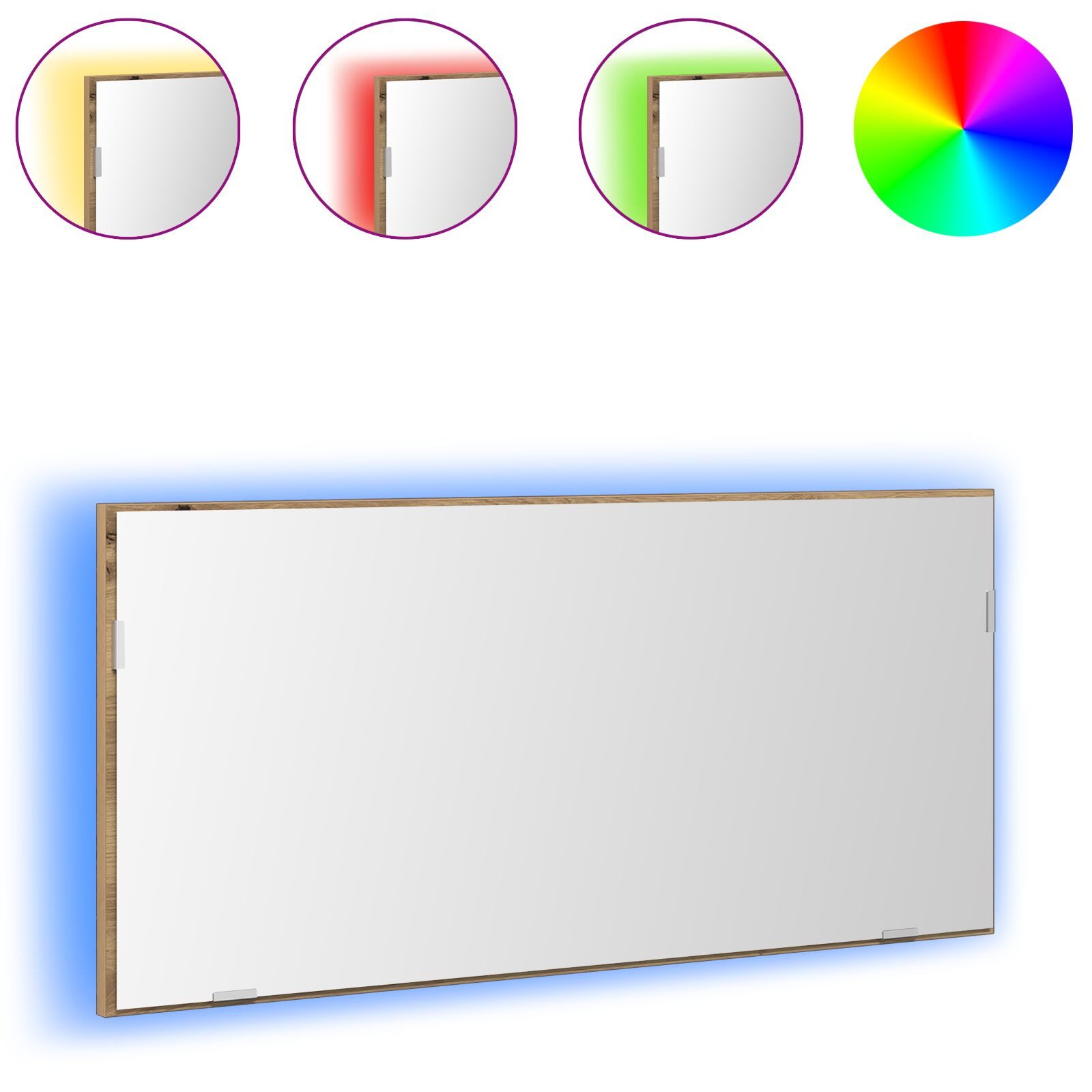 vidaXL Spiegelschrank 80 x 37 cm Badezimmer Spiegelschrank mit LED Licht Handwerks Eiche 80x