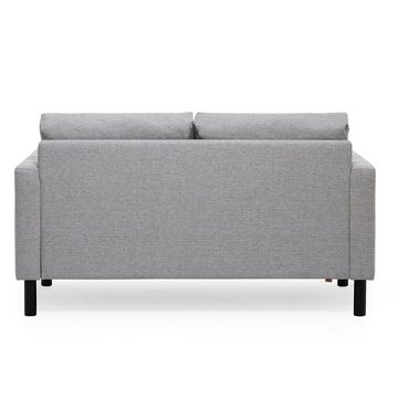 trendteam 2-Sitzer, Sofa Couch Polstersofa 2-Sitzer in Grau, werkzeuglose Montage