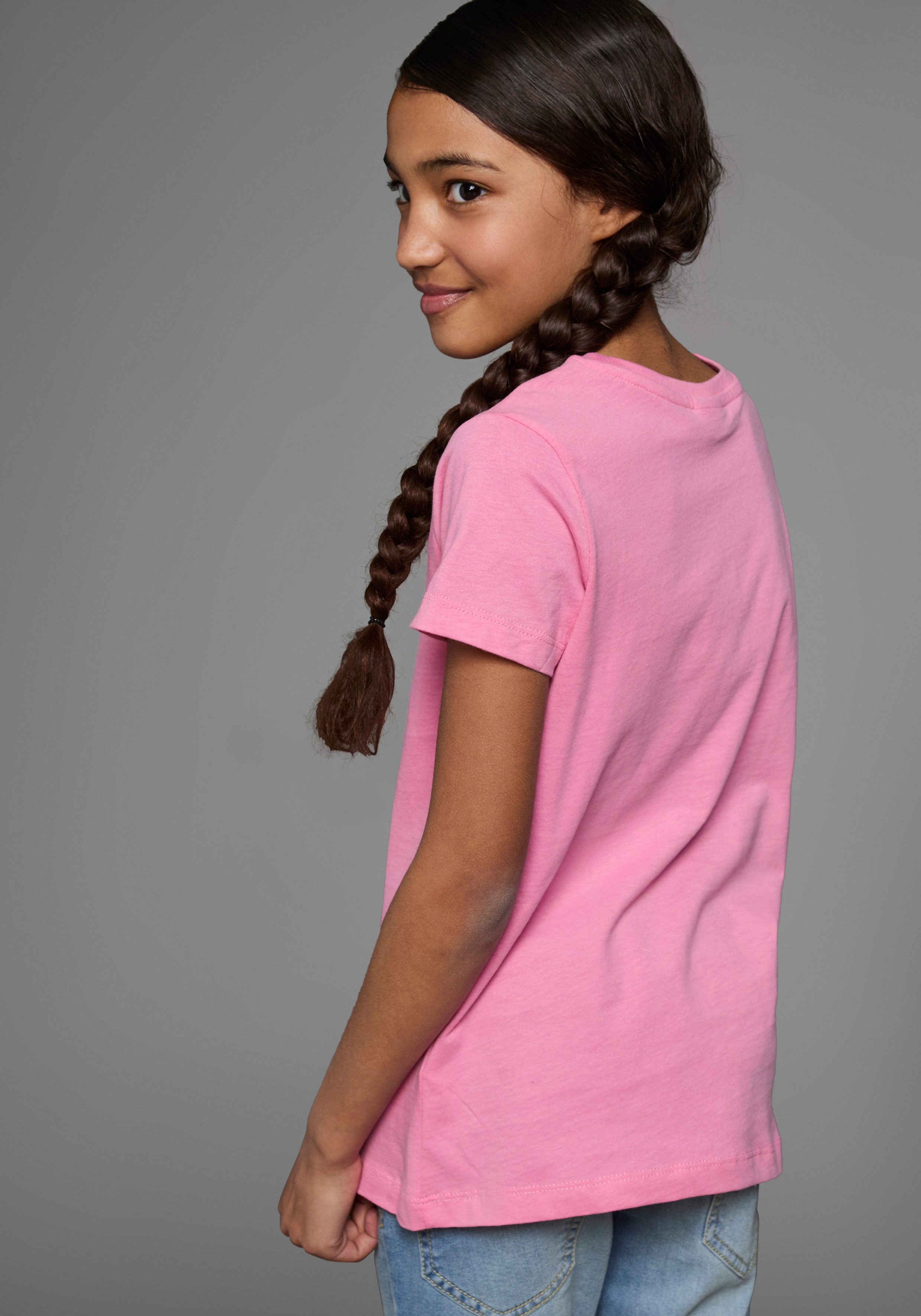 KIDSWORLD T-Shirt mit Wendepailletten Kurzarm, Basic-Passform, mit Pailletten, bedruckt