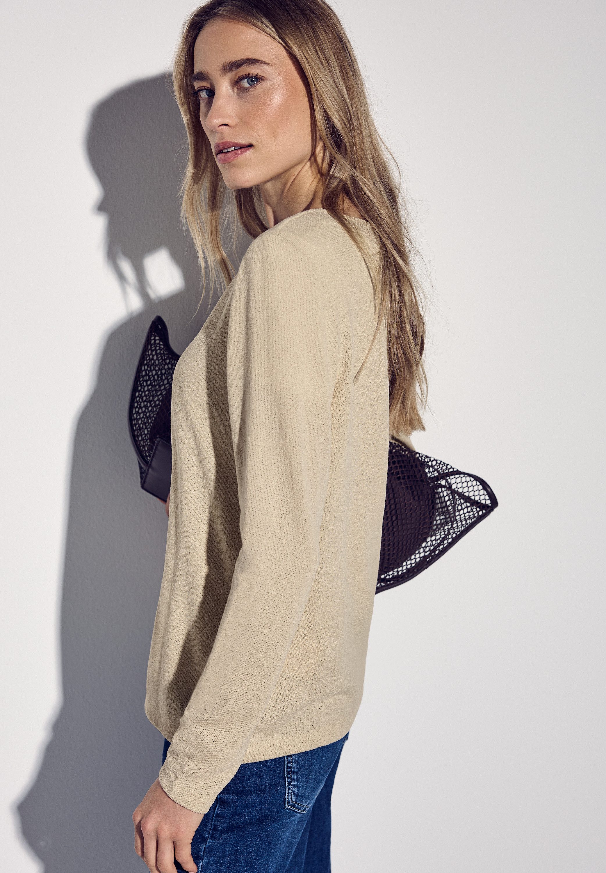 STREET ONE Shirtjacke NETTE im Strick Look