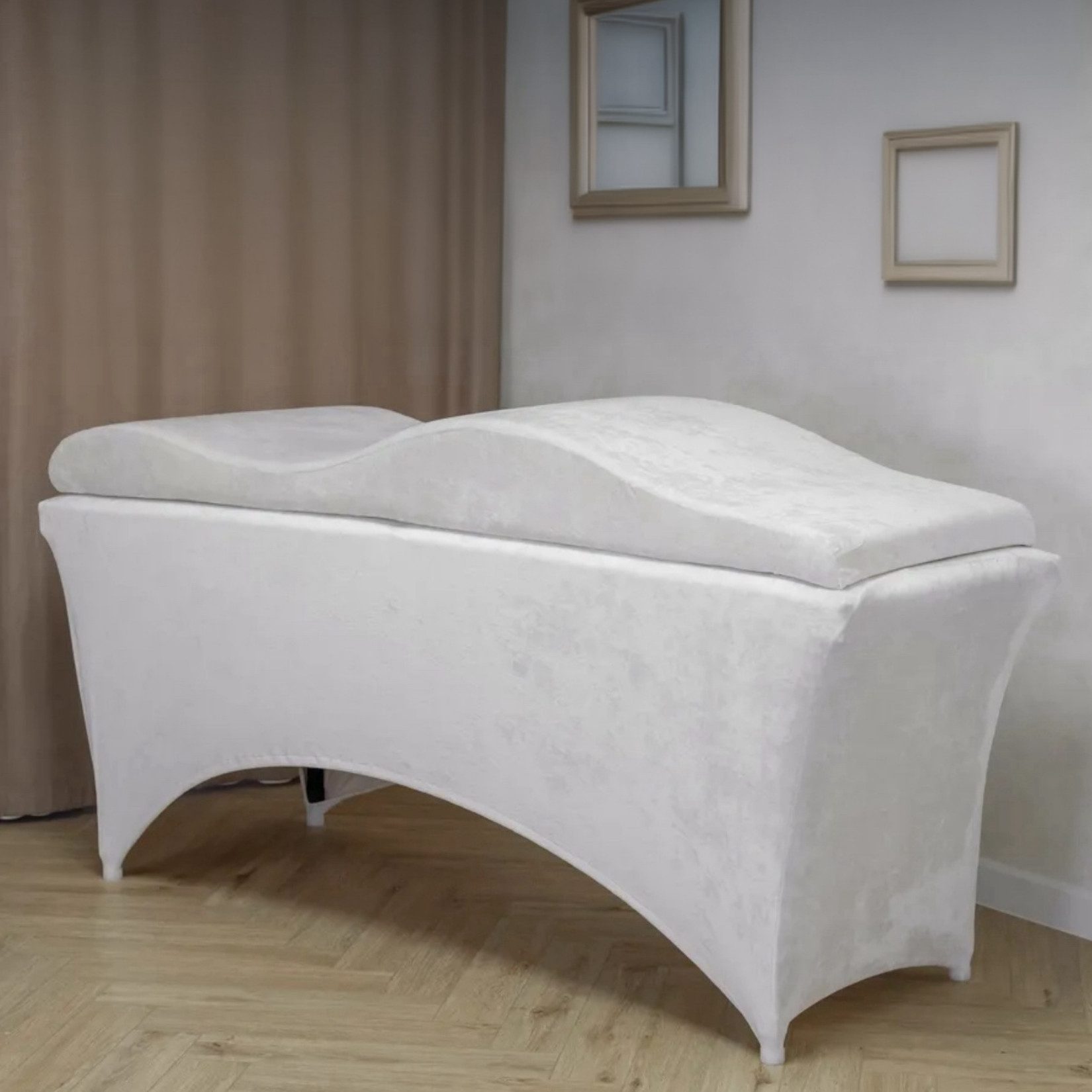 STM Company Massageliege Wellen-Matratze (Curved Lash Topper) mit Memory Schaum (180x60 cm / 190x70 cm, Mit Veloursbezug), ohne Kosmetikliege, ideal für Wimpernverlängerungen, PMU