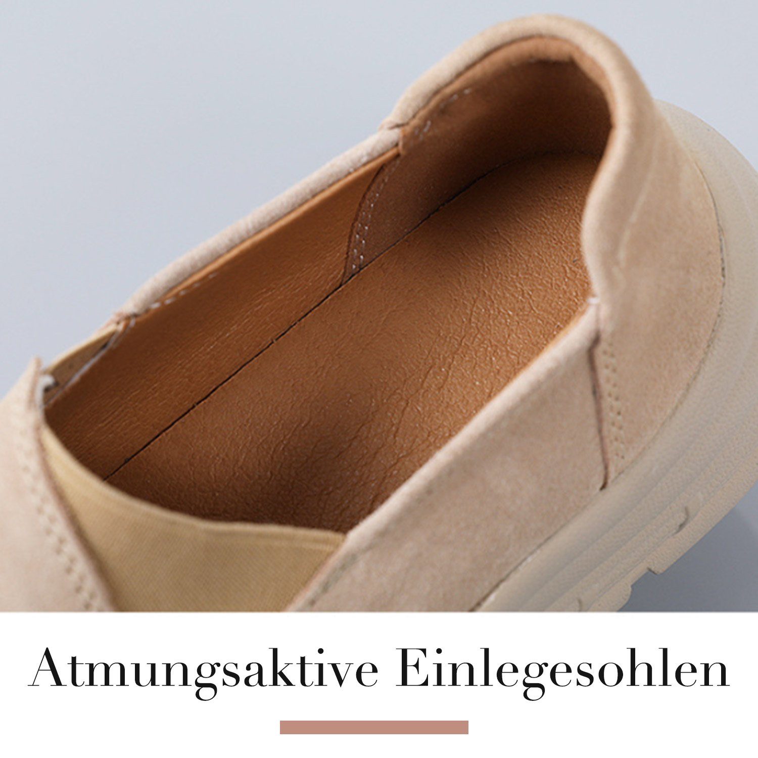 Daisred Turnschuhe mit Plateausohle Loafer Sneakers DunkelGrau Bequeme