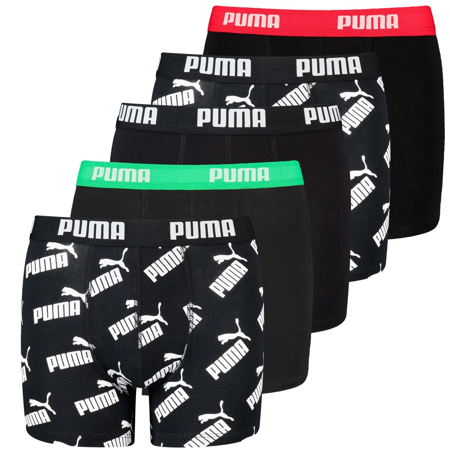 PUMA BODYWEAR Boxershorts (5er-Pack) mit umlaufendem Puma-Logo am Bund