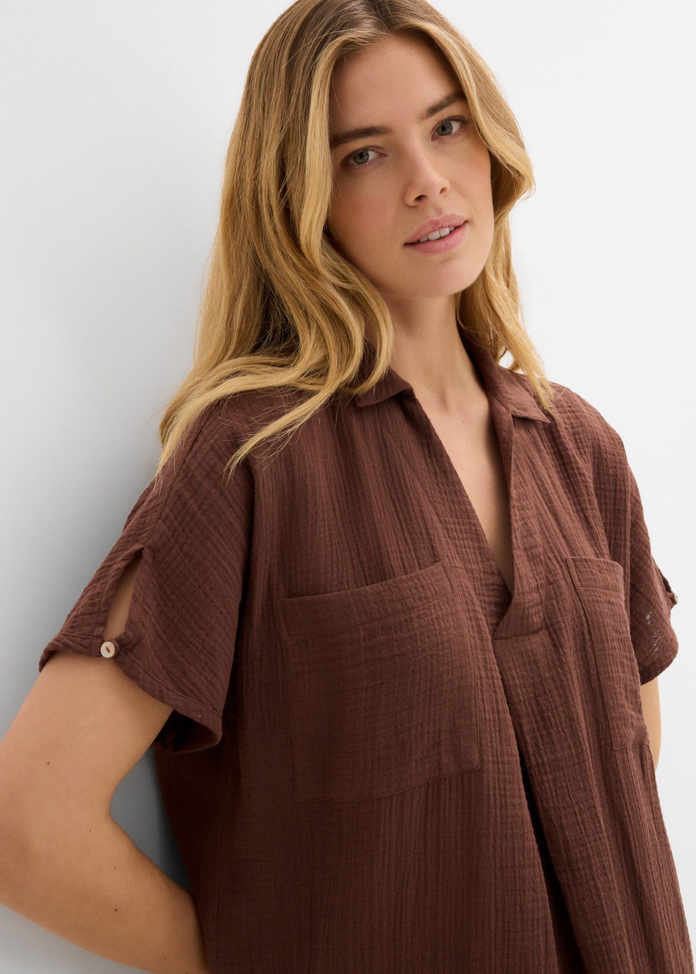bonprix Tunikakleid Oversize-Passform, Kaftan-Schnitt, Kimonoärmel, aus Baumwolle