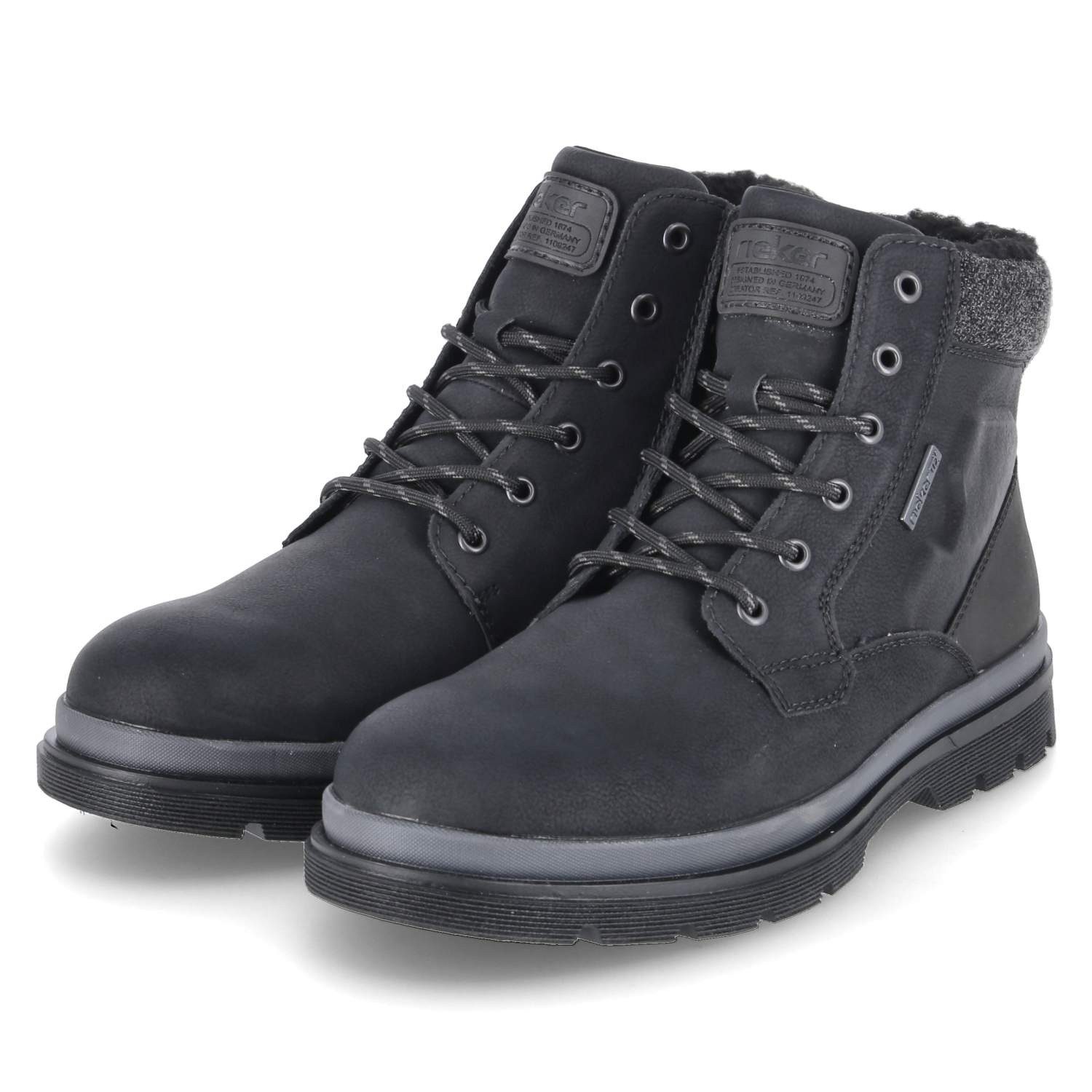 Rieker Rieker F7010-00 Herren Kunstleder schwarz Schnürstiefel günstig online kaufen