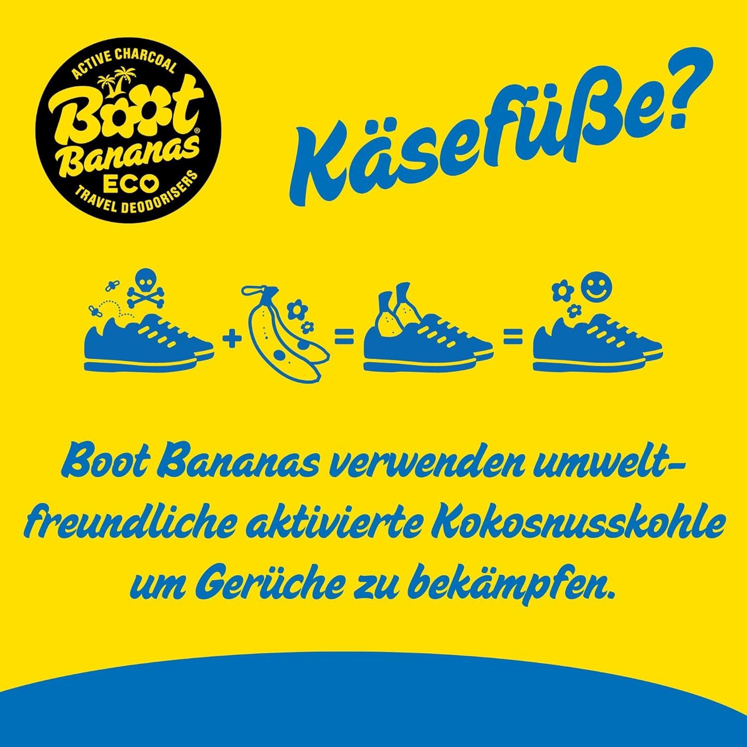 Boot Bananas Schuhdeo Boot Bananas Eco Travel Schuhdeo gegen Gerüche (2er Schuhdeo-Set, 1-St., 2er Set Schuhdeos (je nach Packungsgröße), Schuhdeo mit Aktivkohle zur Geruchskontrolle 100 % natürliche