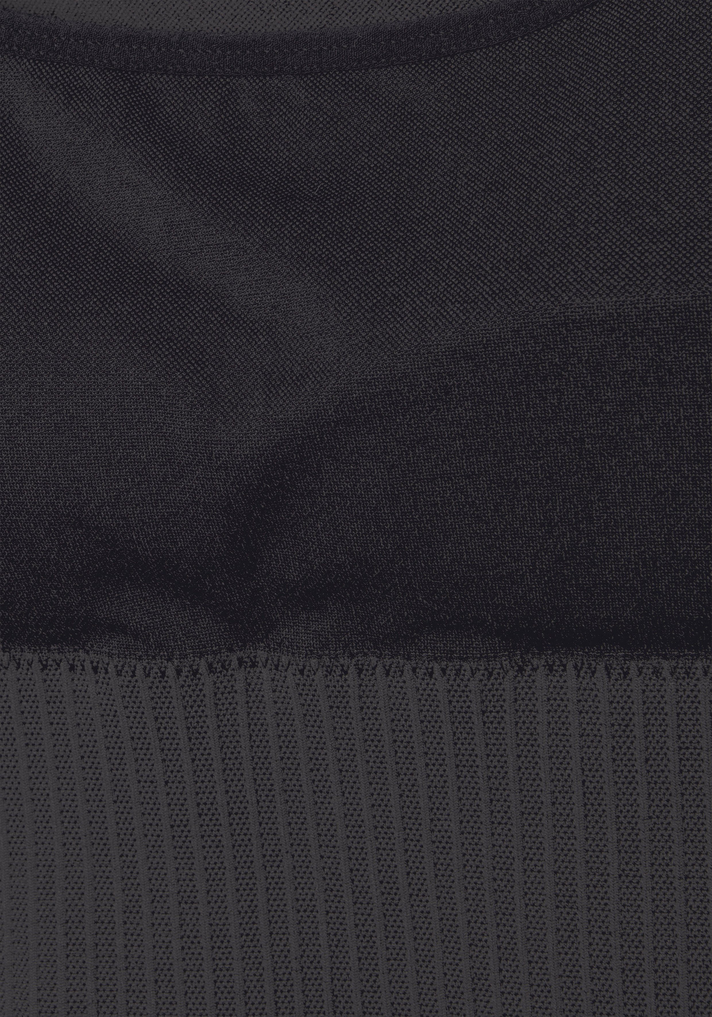 Seamless schwarz Lico Rippbund Funktionsshirt mit breitem