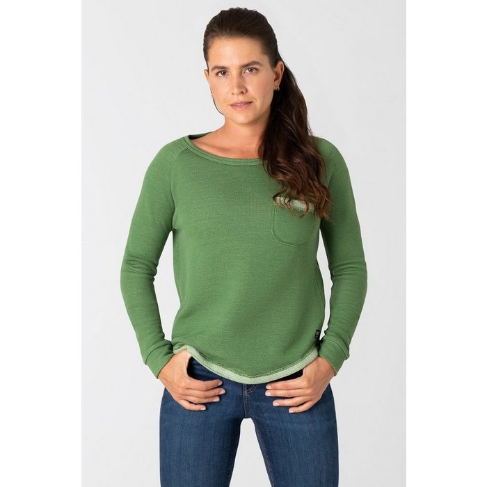 SUPER.NATURAL Sweatshirt Merino Sweatshirt W FEEL GOOD CREW bequemer Merino-Materialmix