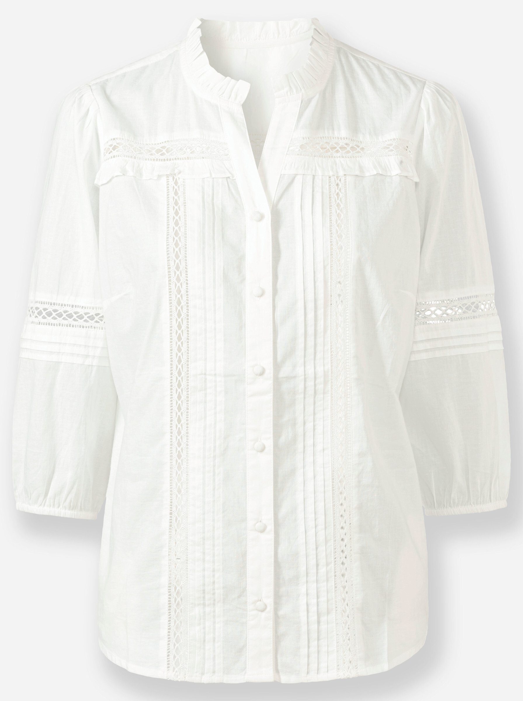 Witt Klassische Bluse Baumwoll-Bluse 3/4-Arm