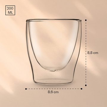 Feelino Thermoglas DUOS doppelwandiges Glas 200 ml inkl. Löffel, Glas