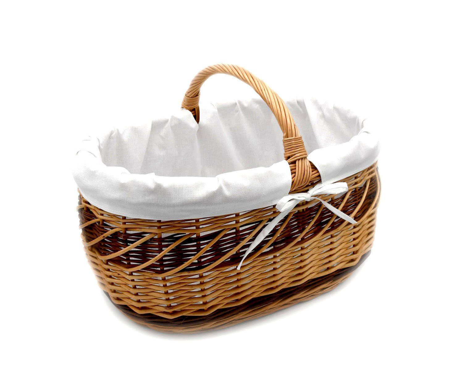 MyBer® Einkaufskorb Weidenkorb Tragekorb Korb aus Weide geflochten braun, m günstig online kaufen