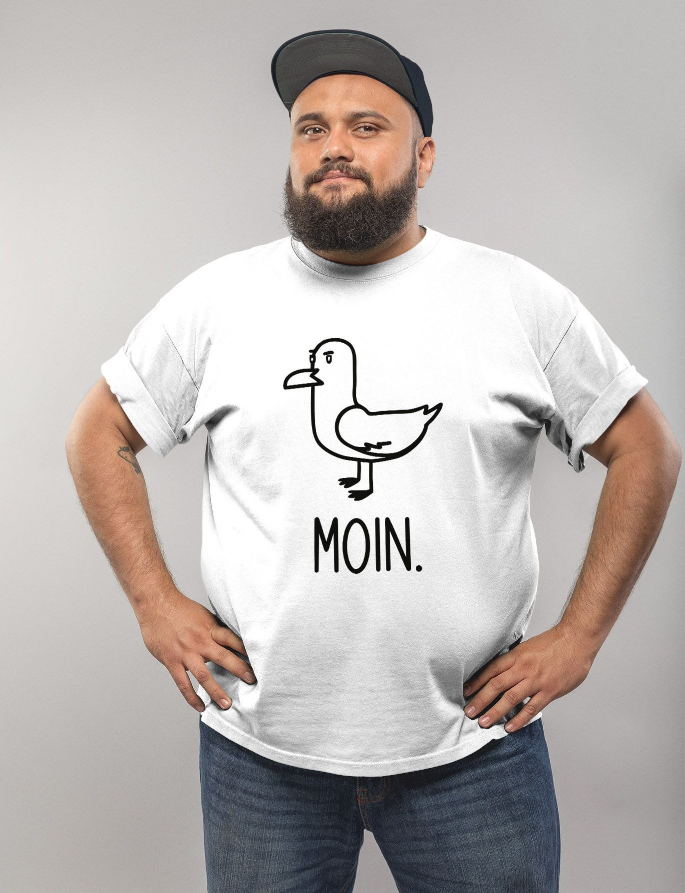 MoonWorks Print-Shirt Herren T-Shirt Frontprint Moin günstig online kaufen