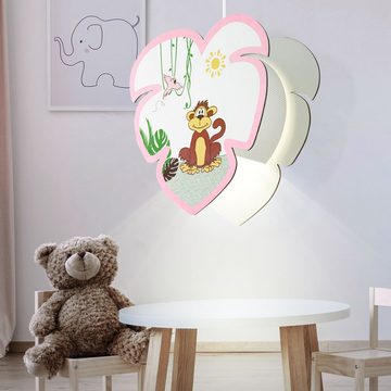 etc-shop Dekolicht, RGB LED Smart Home Pendel Lampe Kinder Zimmer Affen Motiv Alexa