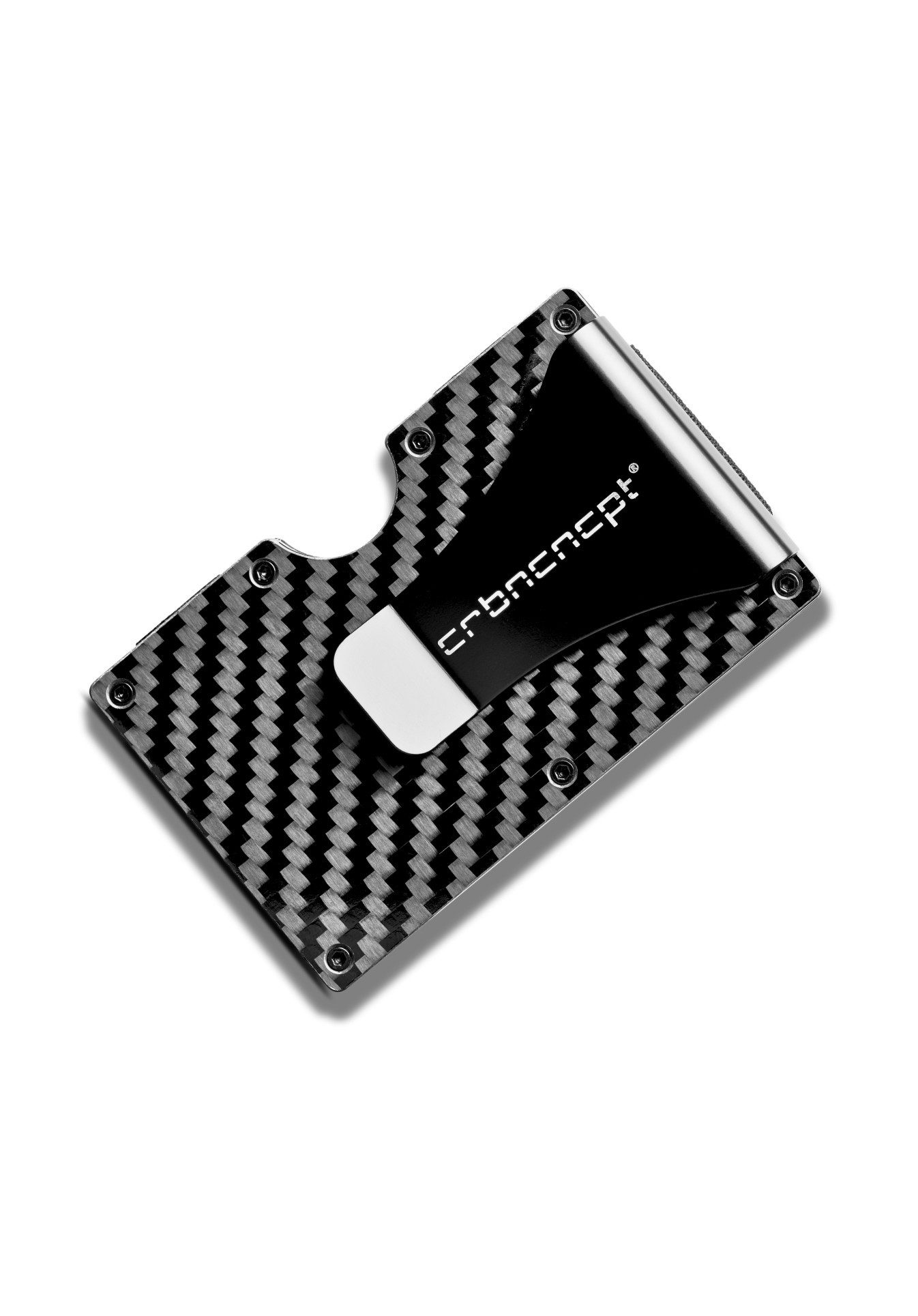Kartenetui Carbon Fiber Kartenetui mit Geldklammer aus Aluminium - Schwarz Herren