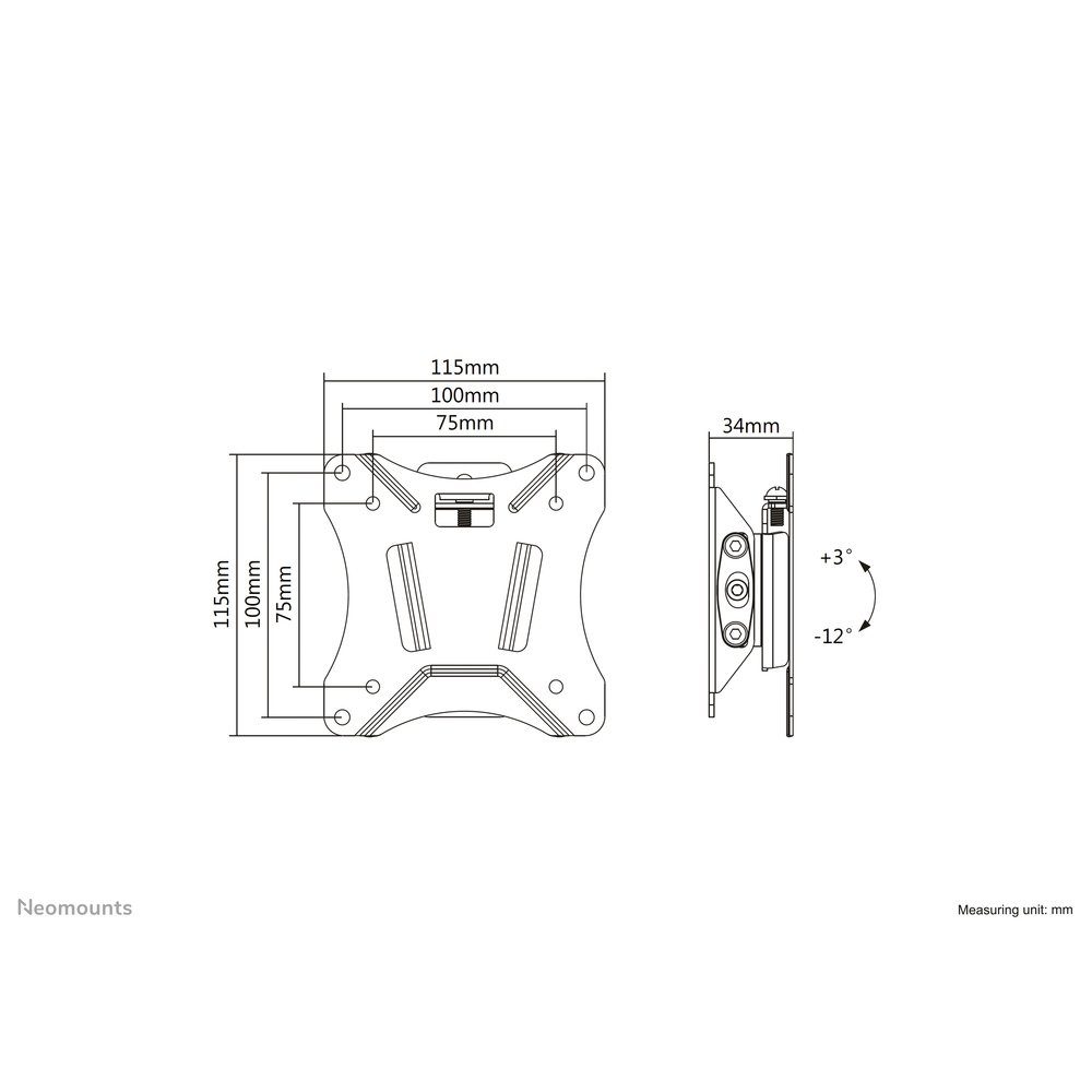 Neomounts by Newstar TV-Wandhalterung Neomounts NM-W60BLACK TV-Wandhalterung 25,4 cm (10) - 76,2 cm (30) S