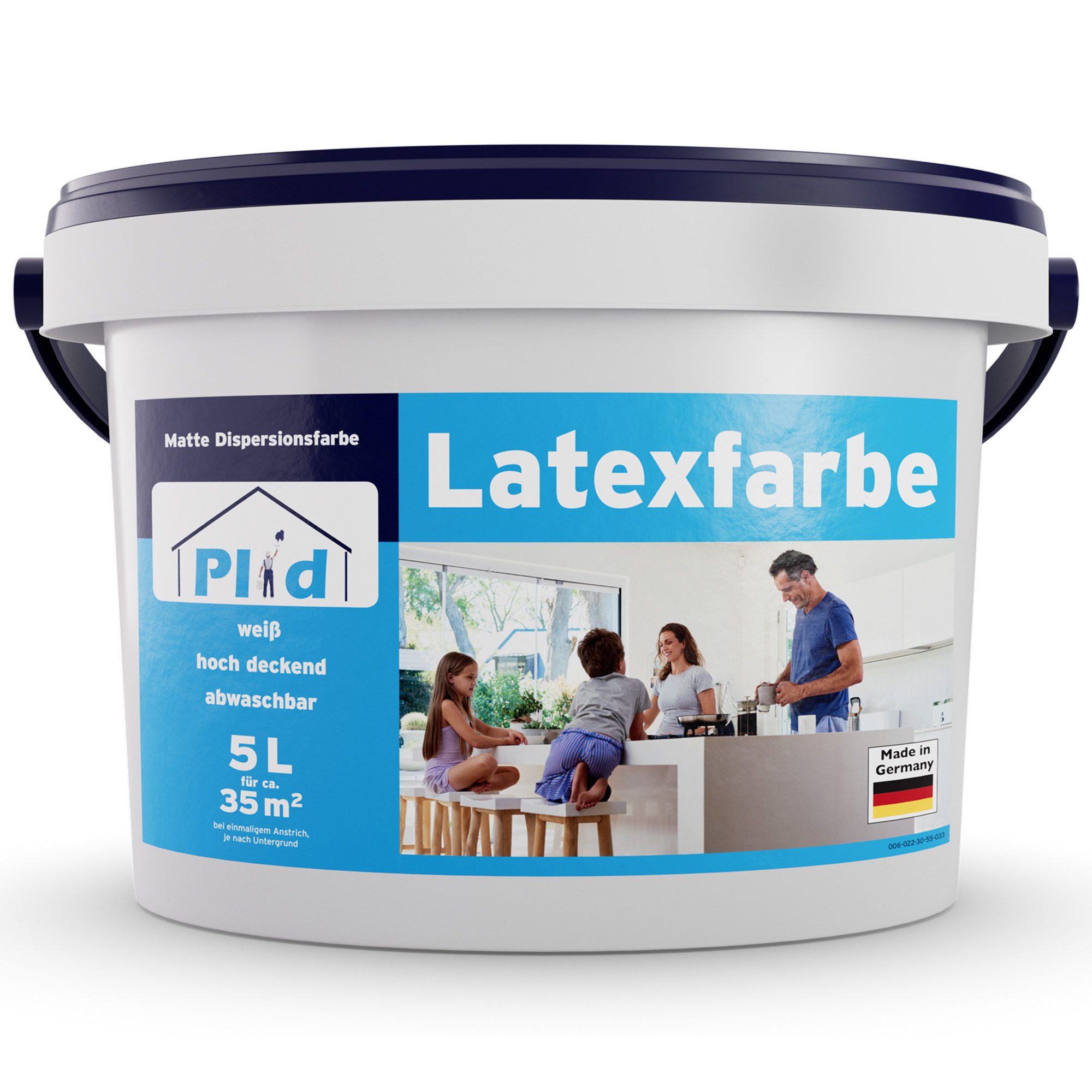 plid Latexfarbe Latexfarbe abwaschbare Wandfarbe Küchenfarbe Innenfarbe Badfarbe, Schnelltrocknend, spritzarm, verarbeitungsfertig