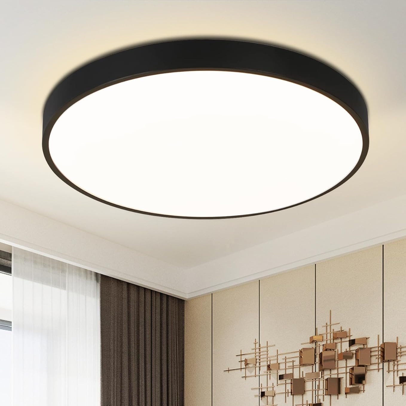 Nettlife LED Panel Badezimmer Schwarz Rund günstig online kaufen