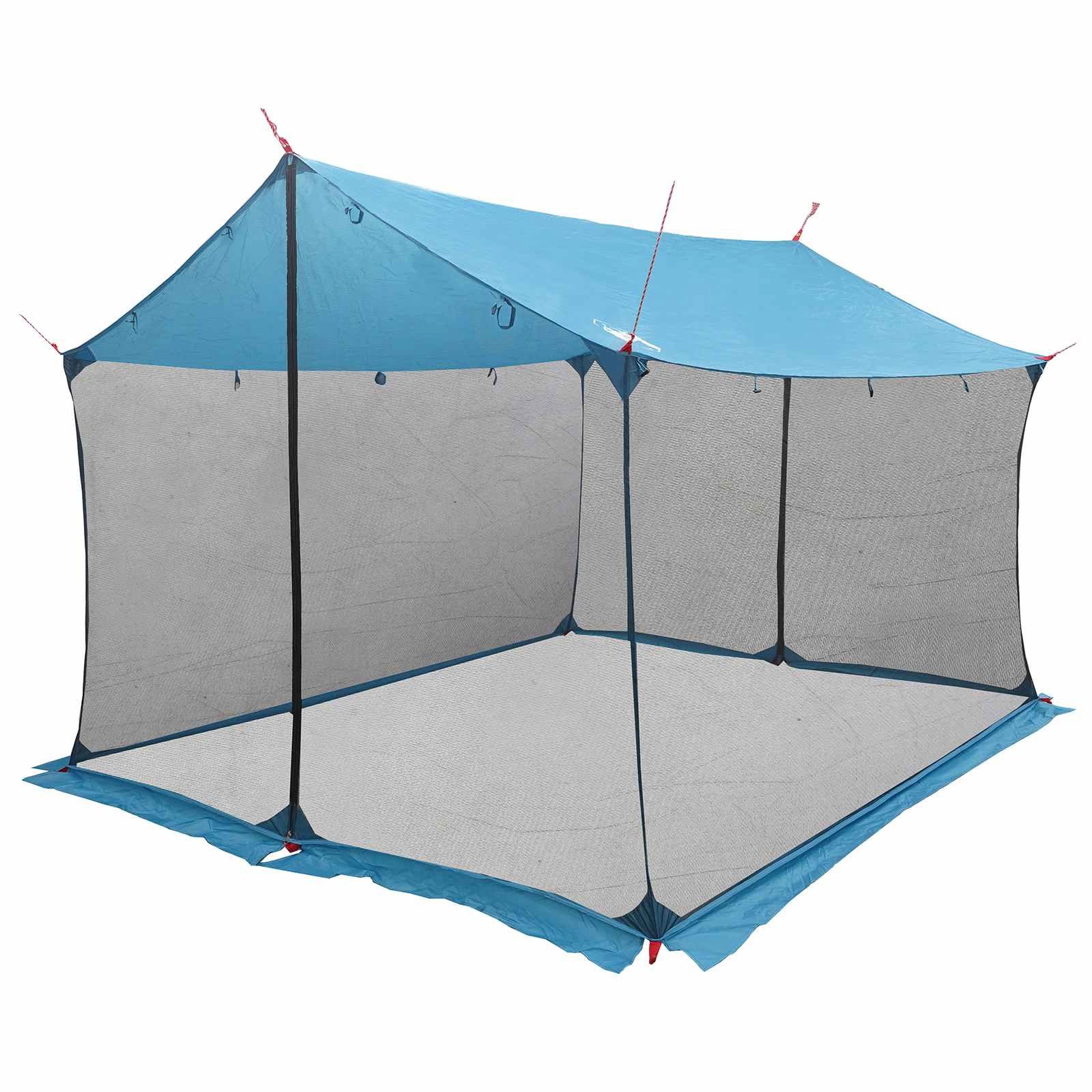 vidaXL Tarp-Zelt Camping-Tarp mit Netzwänden Blau 340 x 260 x 220 cm, (1 tlg)