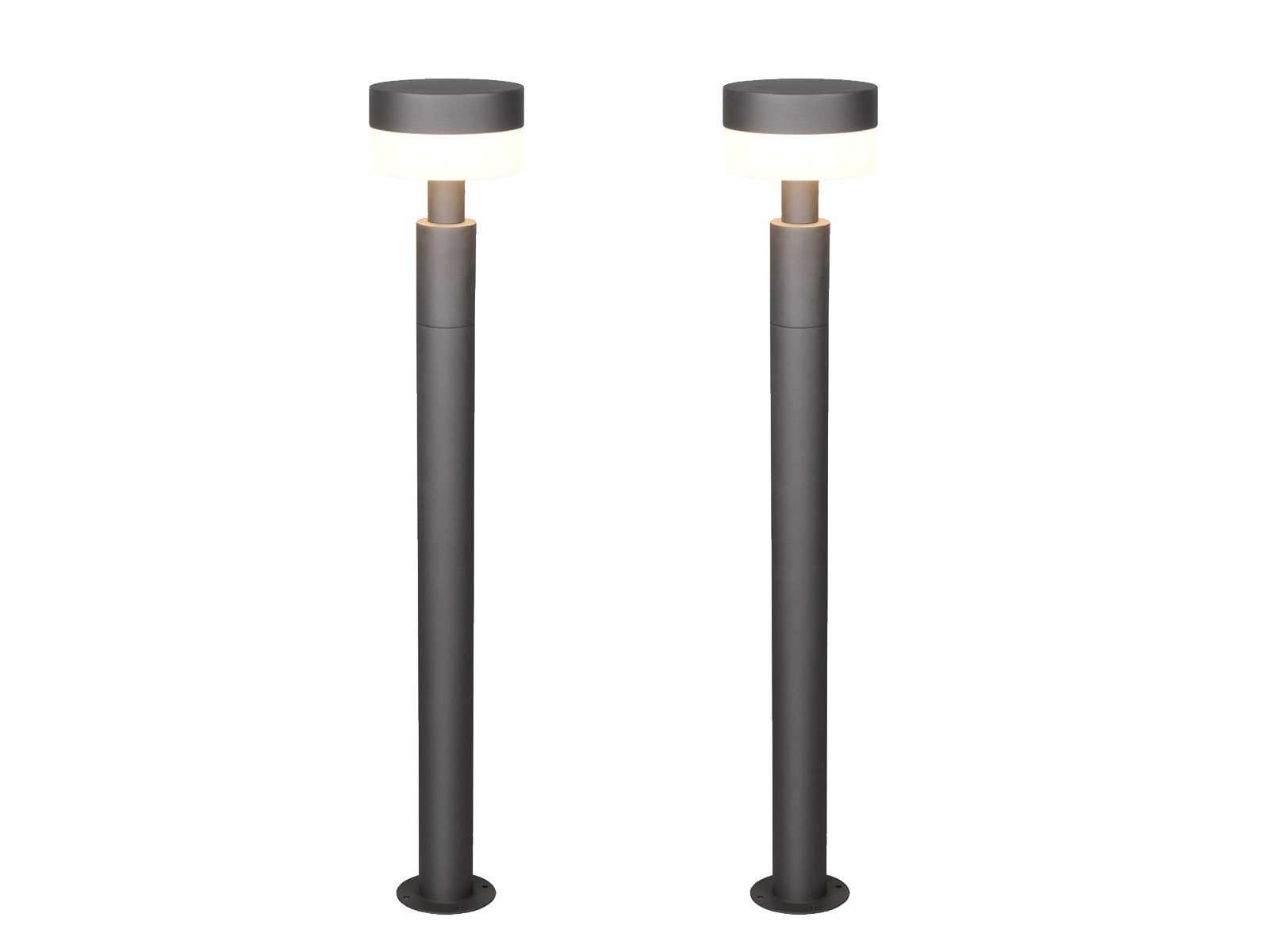 TRIO Leuchten LED Pollerleuchte, LED fest integriert, warmweiß, 2er Set Wegbeleuchtung für Gartenweg Außen Aluminium Anthrazit, H:95cm