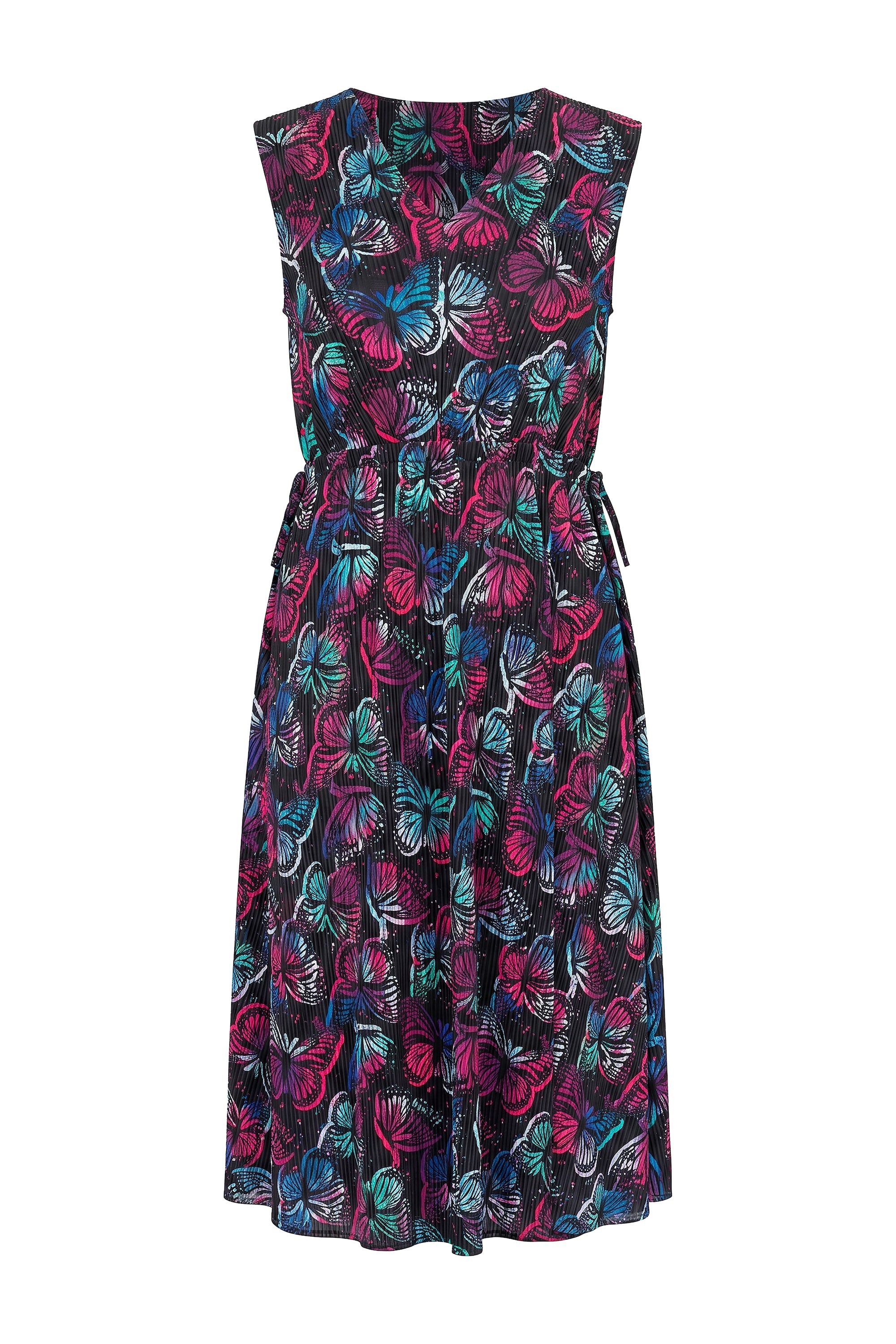 Angel of Style Midikleid Plissee-Midikleid ärmellos Muster
