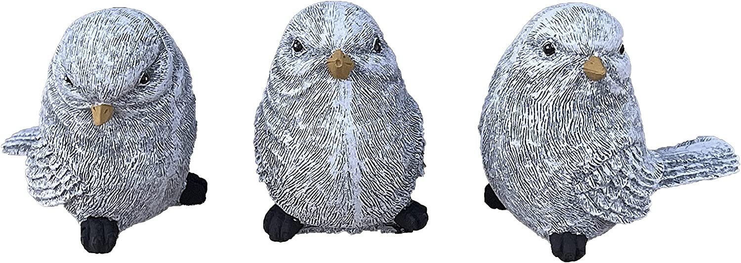 Stone and Style Gartenfigur Frostfeste Steinfiguren 3er-Set Vogel mittel